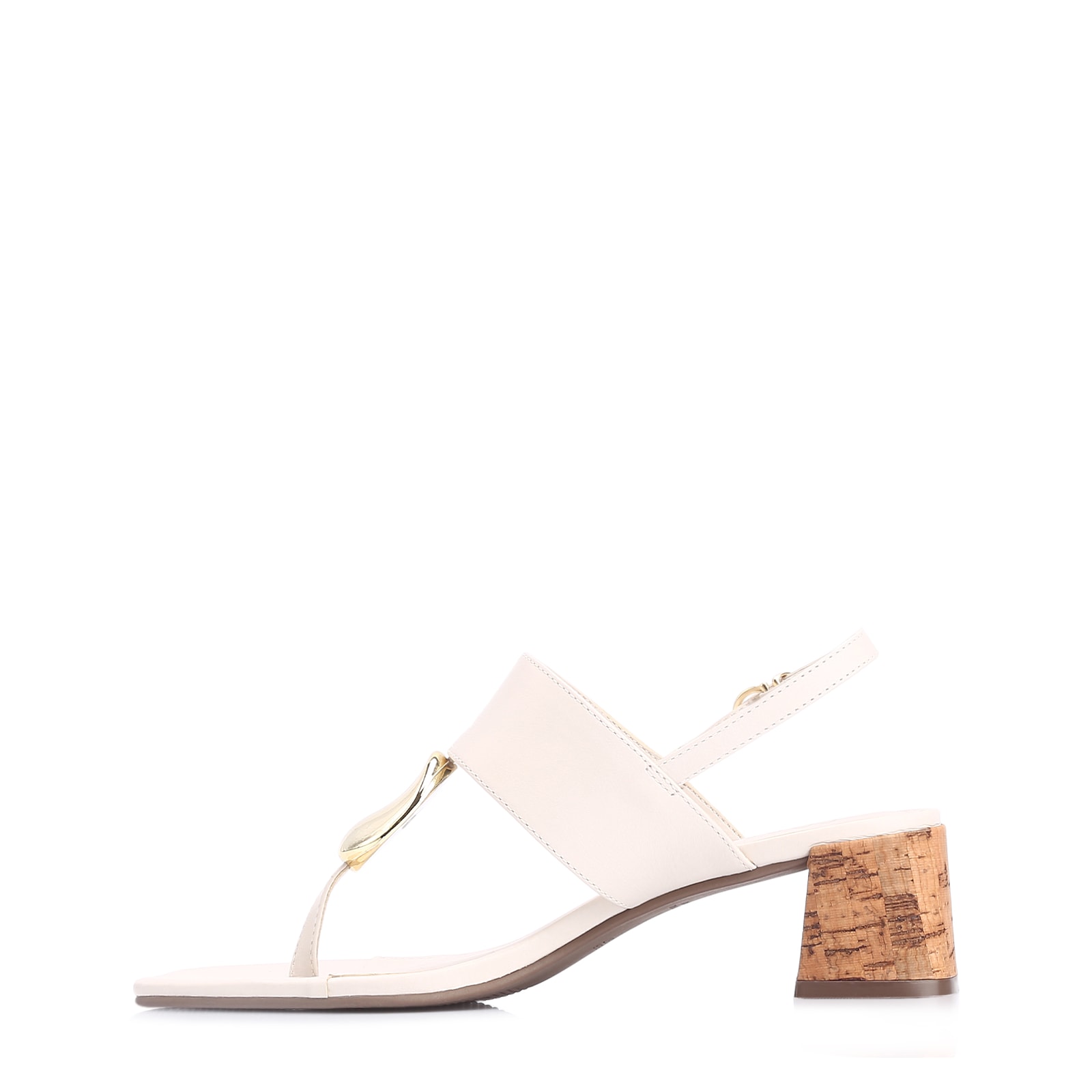 Sandália Cortiça Couro Off White