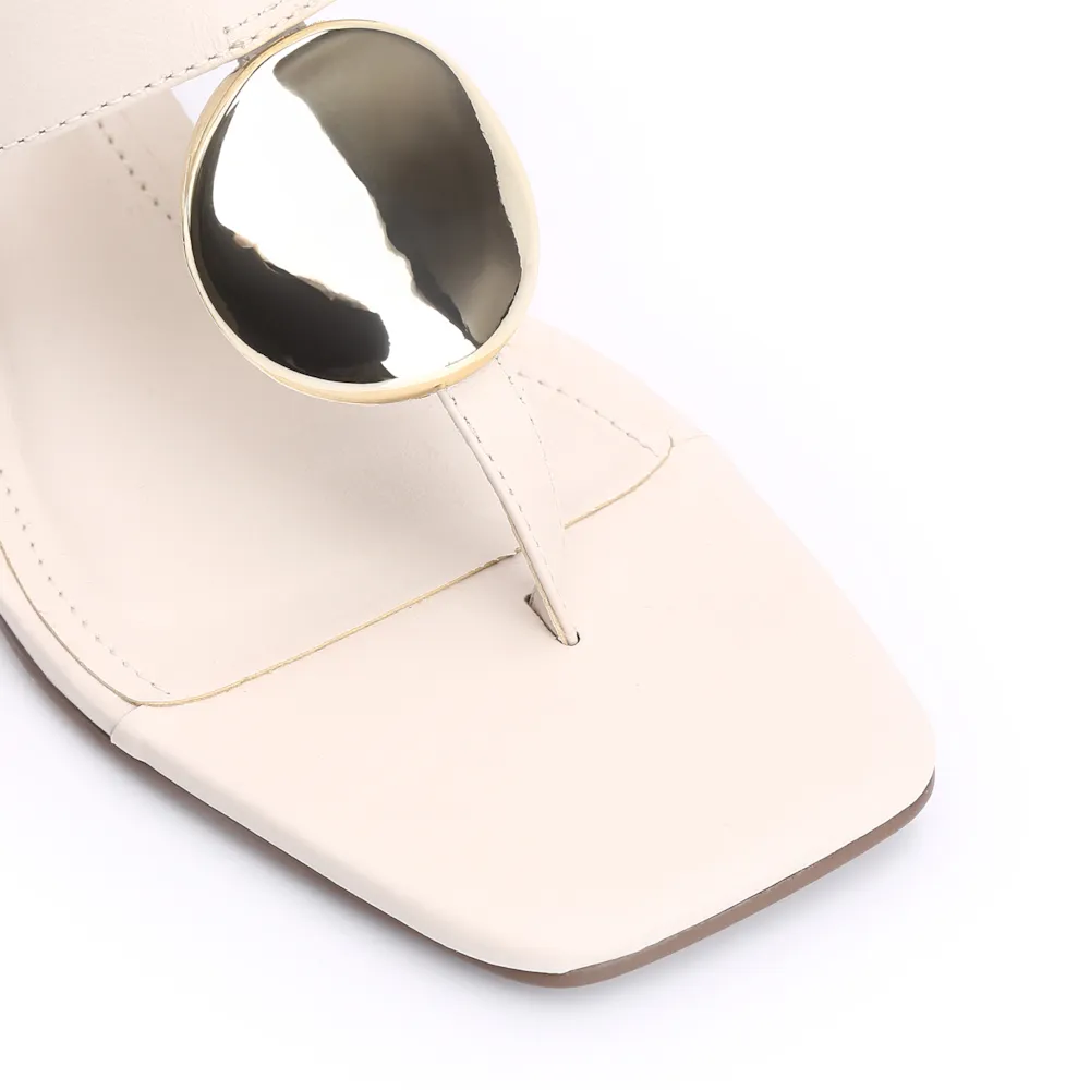 Sandália Cortiça Couro Off White - imagem 7
