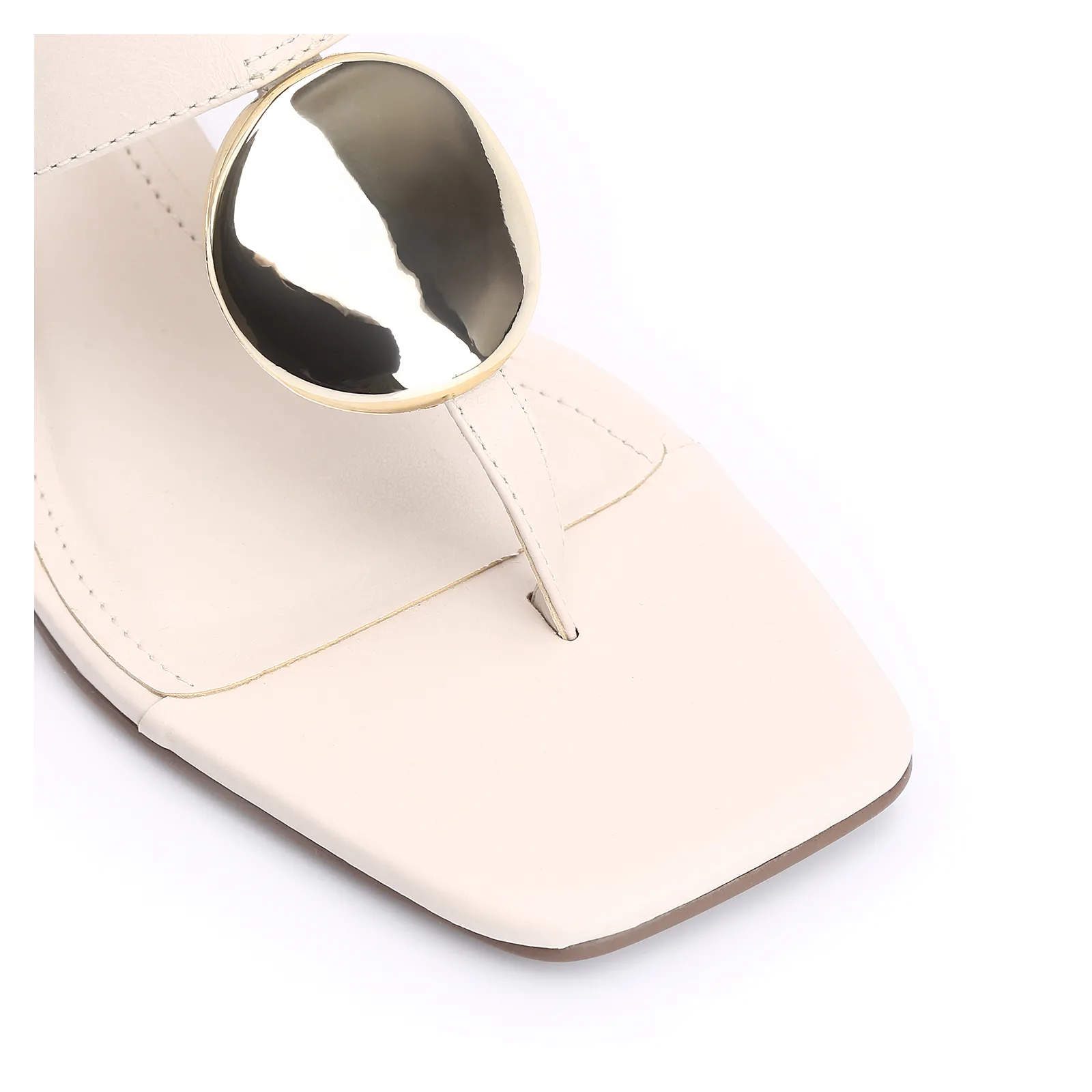 Sandália Cortiça Couro Off White