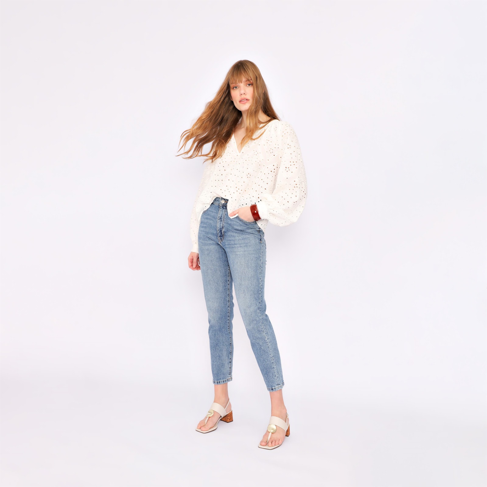 Sandália Cortiça Couro Off White