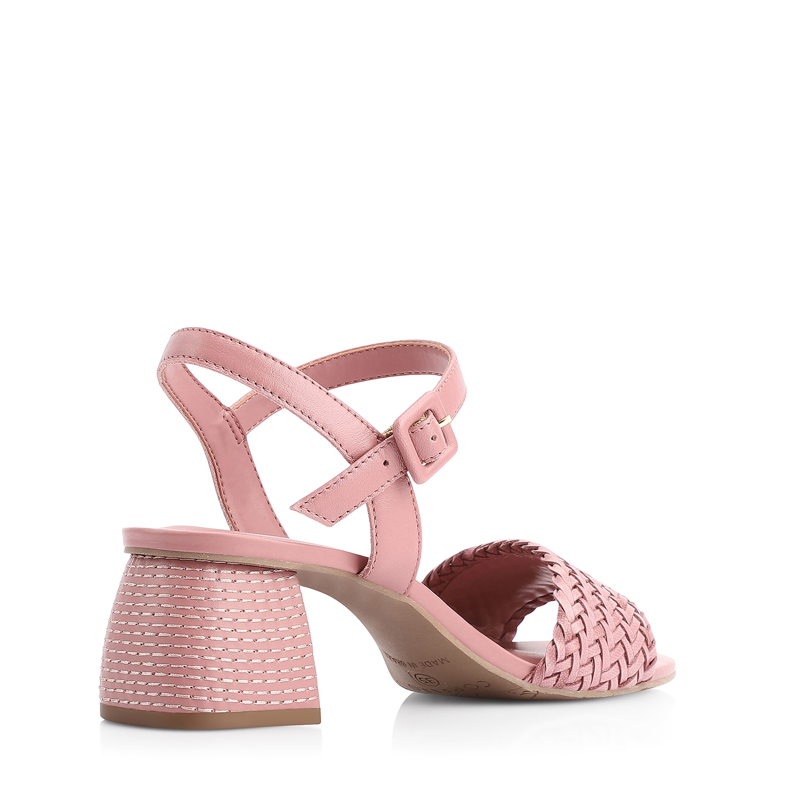 Sandália Couro/Alt Tramado Rosa