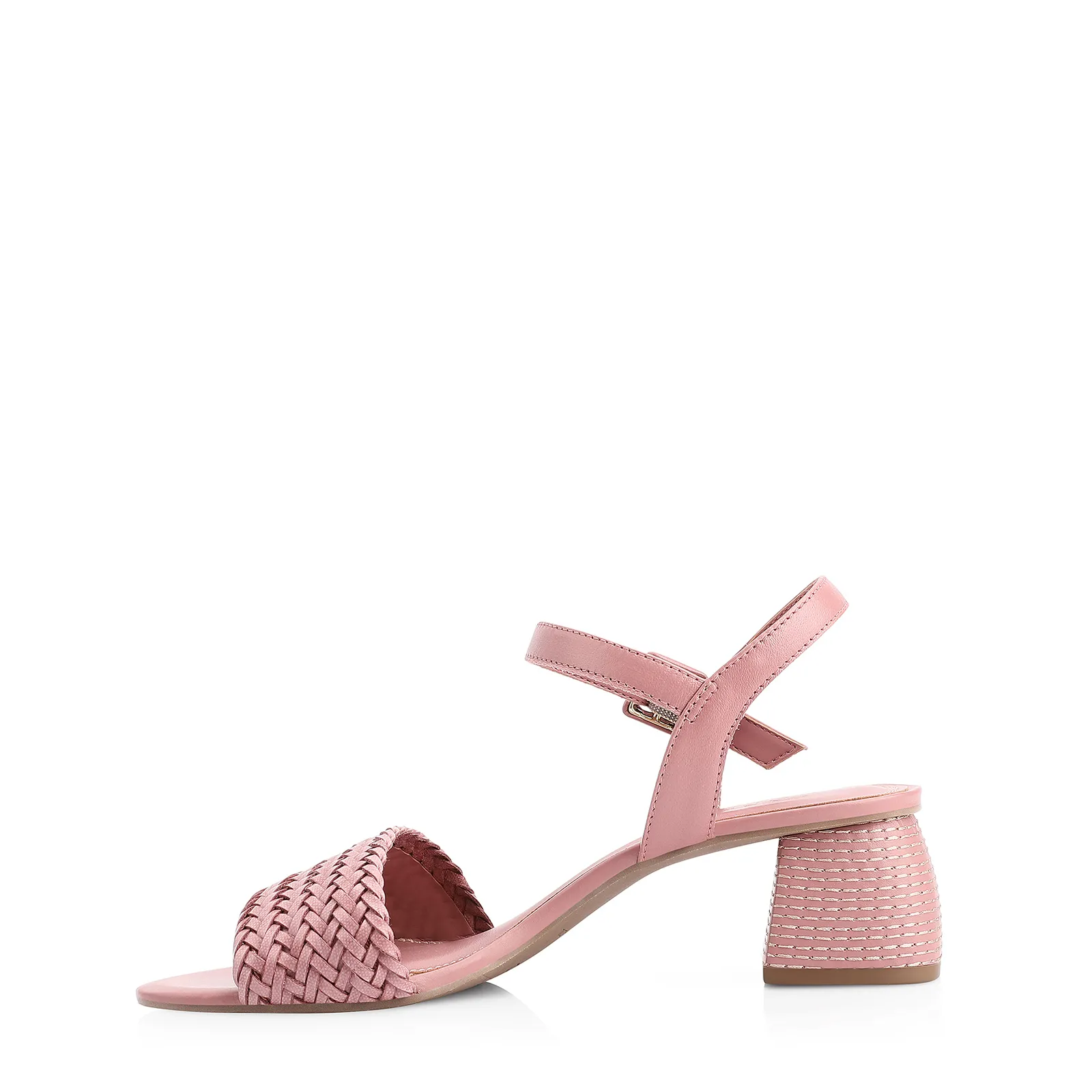 Sandália Couro/Alt Tramado Rosa