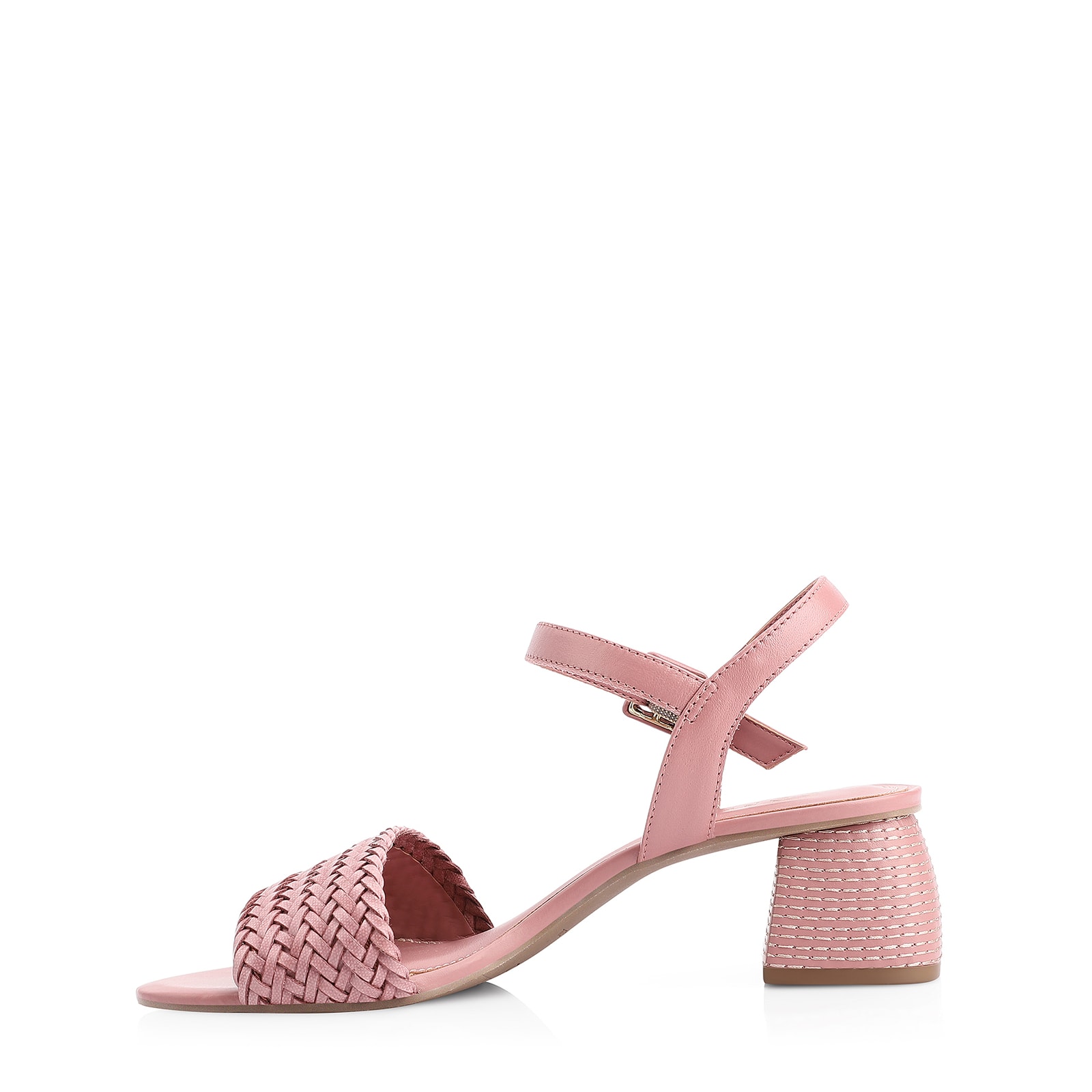 Sandália Couro/Alt Tramado Rosa