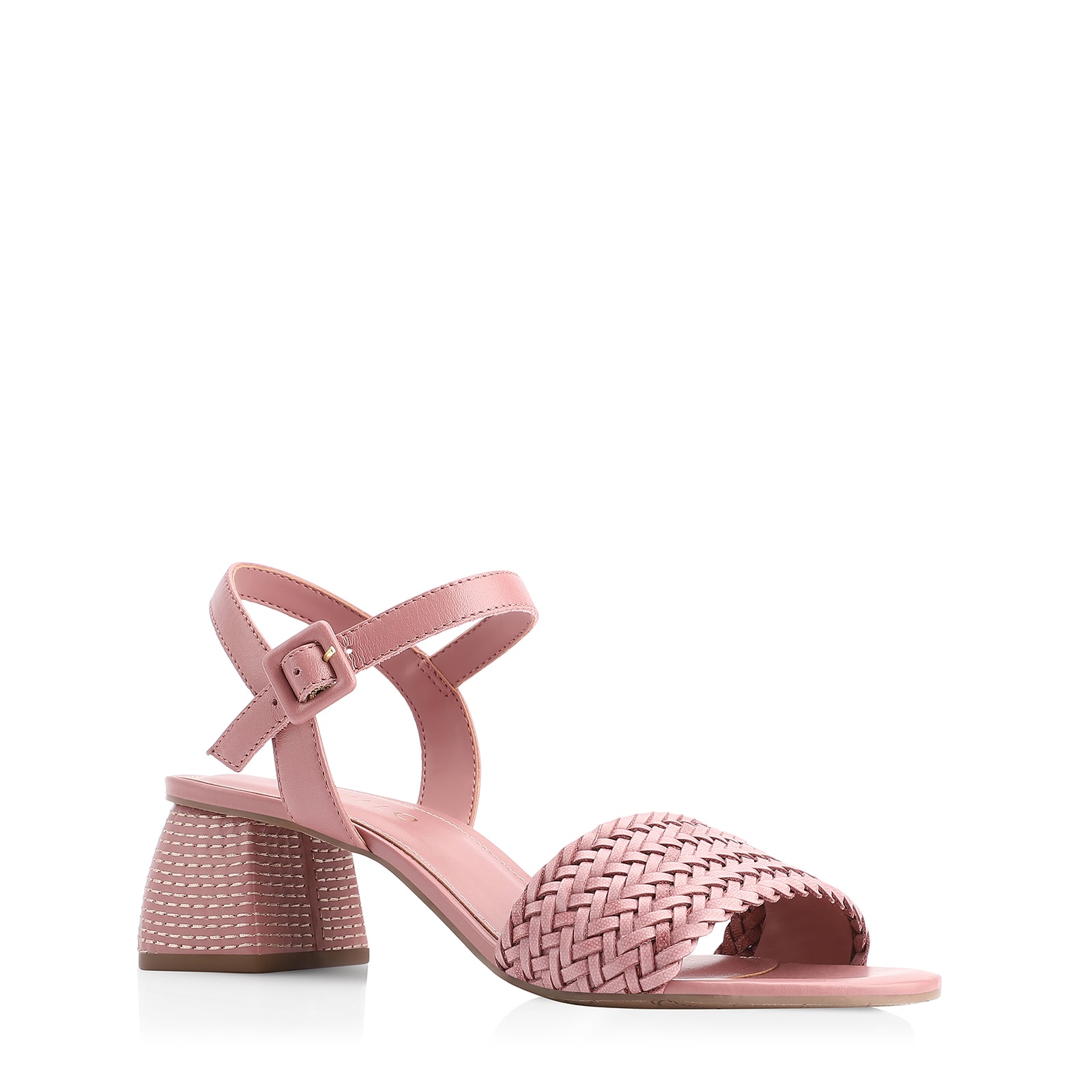 Sandália Couro/Alt Tramado Rosa