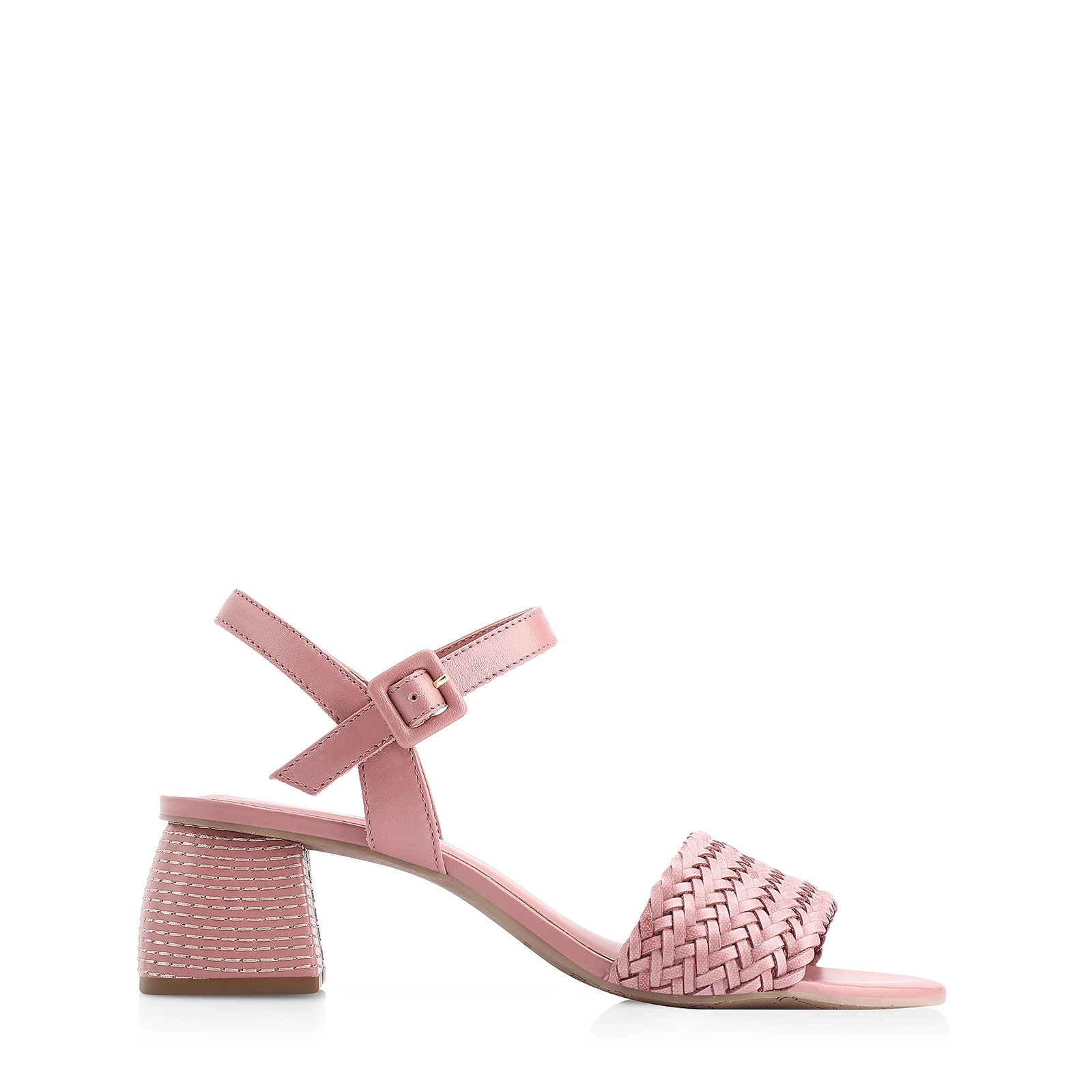 Sandália Couro/Alt Tramado Rosa