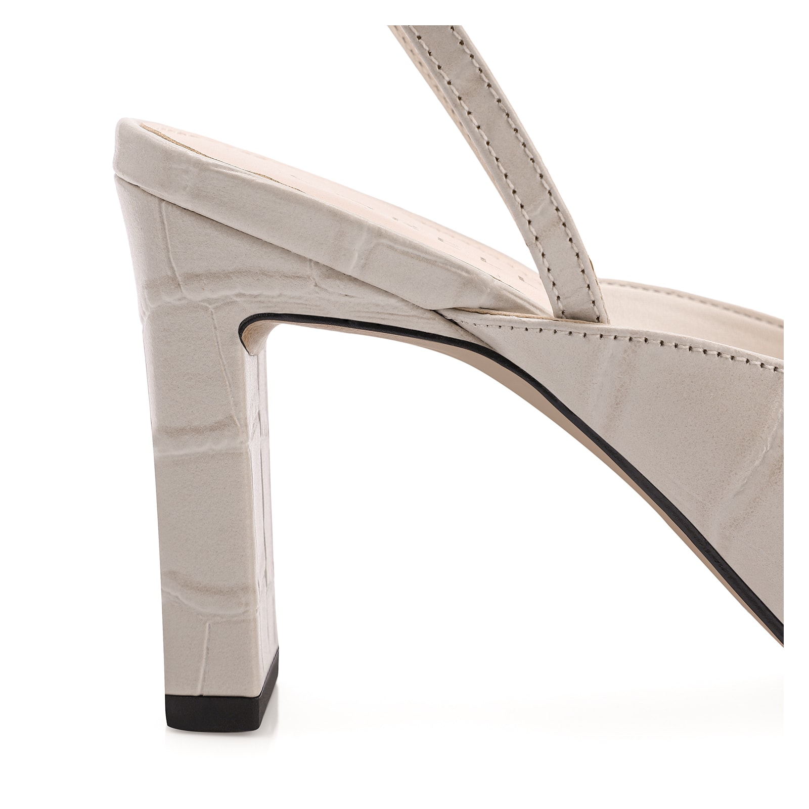 Sandália Couro Croco Off White