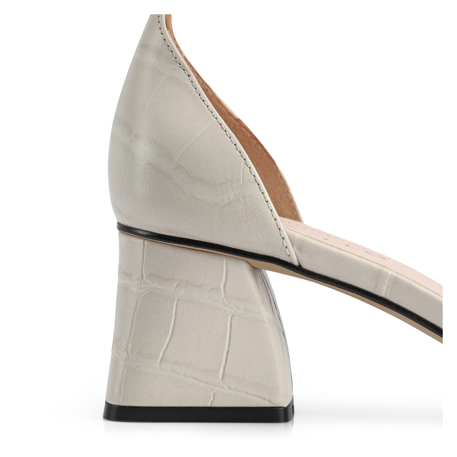 Sandália Couro Croco Off White