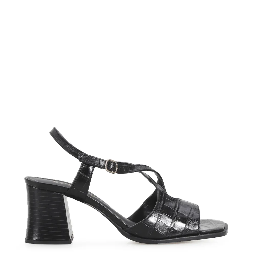Sandália Couro Croco Preto - imagem 3