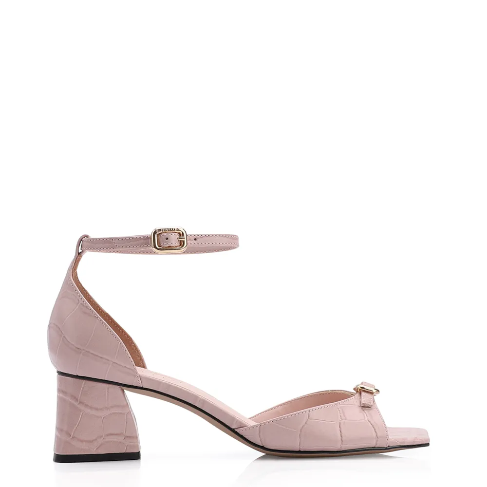 Sandália Couro Croco Rosa - imagem 2