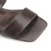 Sandália Couro Estonado Marrom - imagem 6