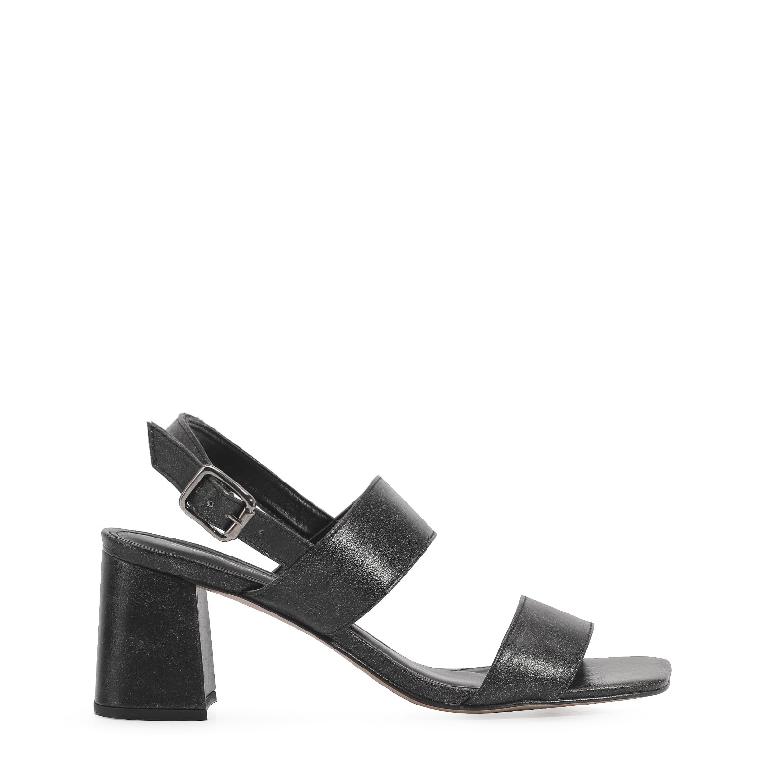 Sandália Couro Estonado Preto