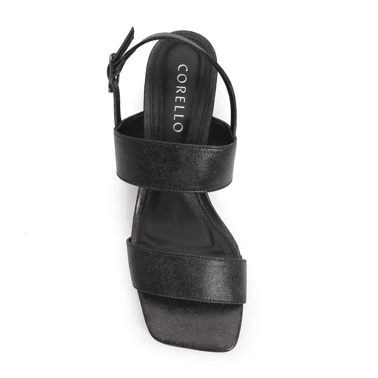 Sandália Couro Estonado Preto