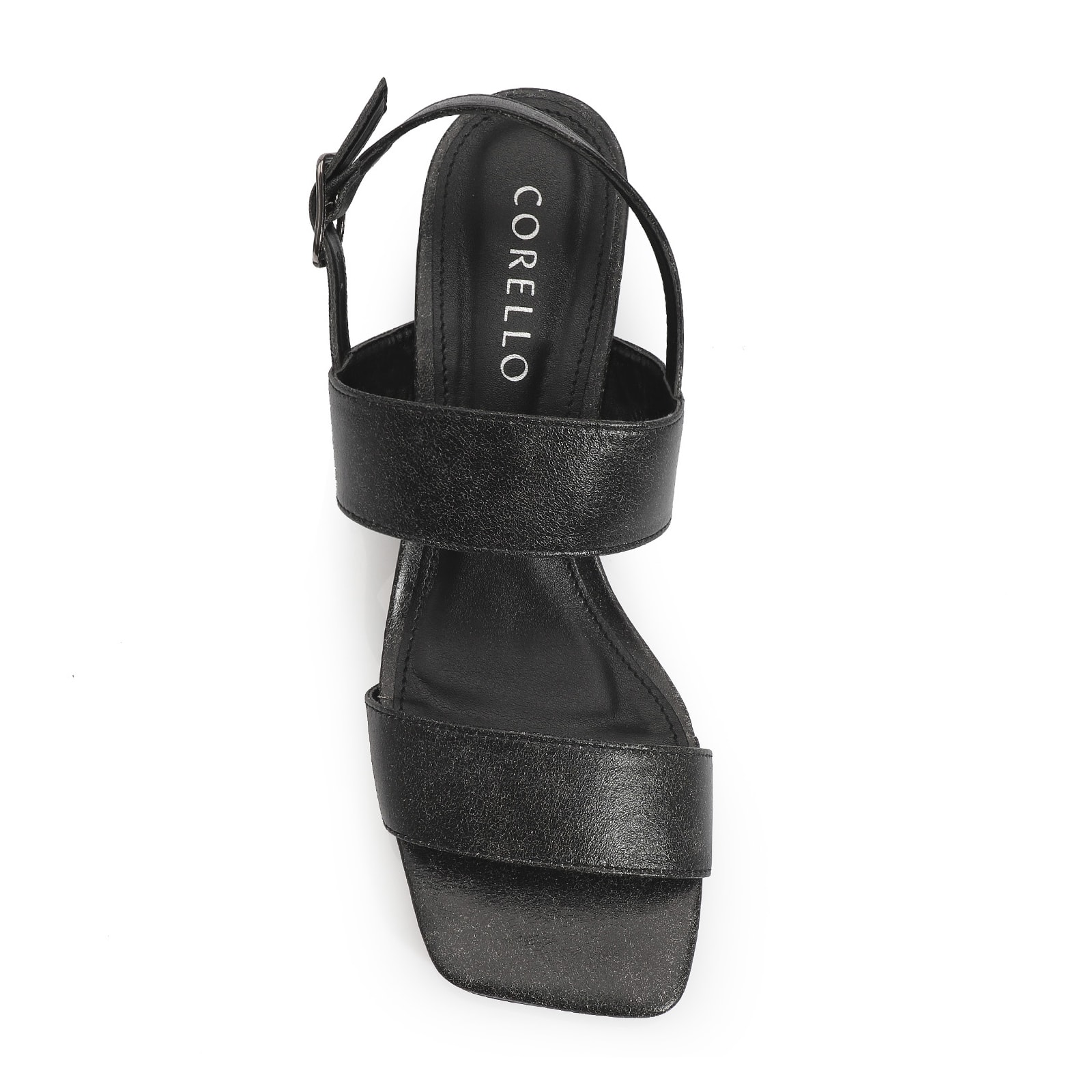 Sandália Couro Estonado Preto