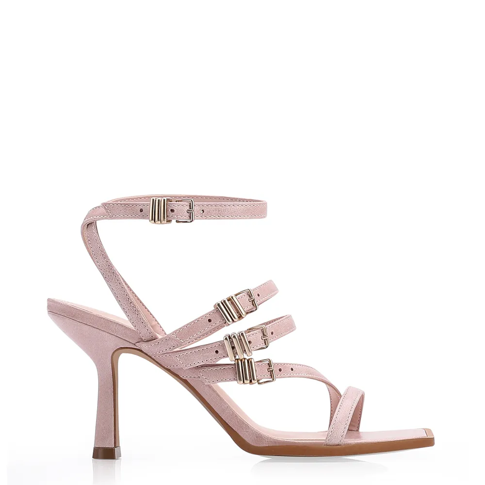 Sandália Couro Estonado Rosa - imagem 3