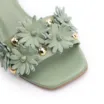 Sandália Couro Flores Verde - imagem 6
