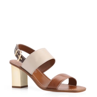 Couro Marrom/Off White