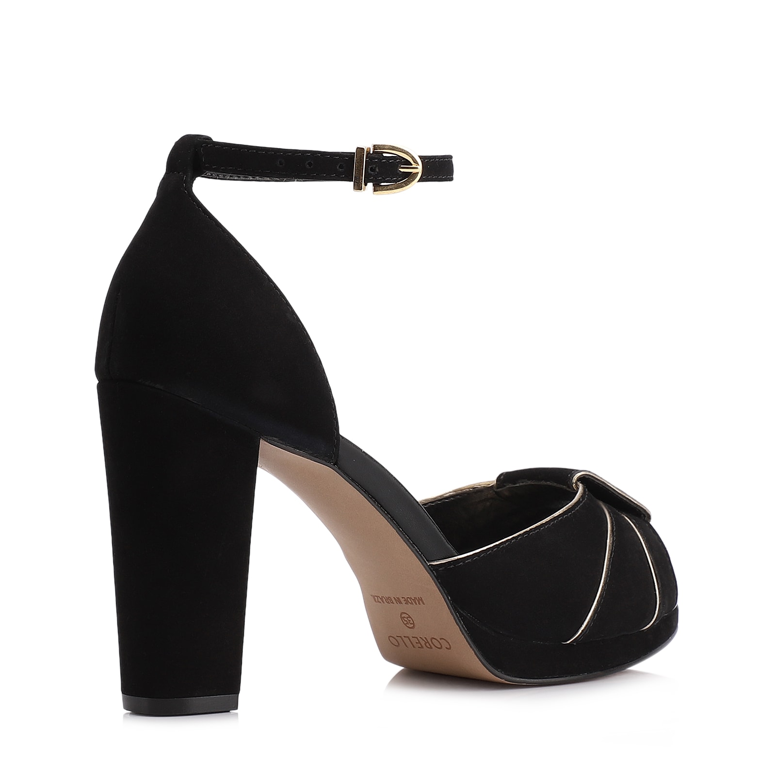 Sandália Couro Nobuck Preto