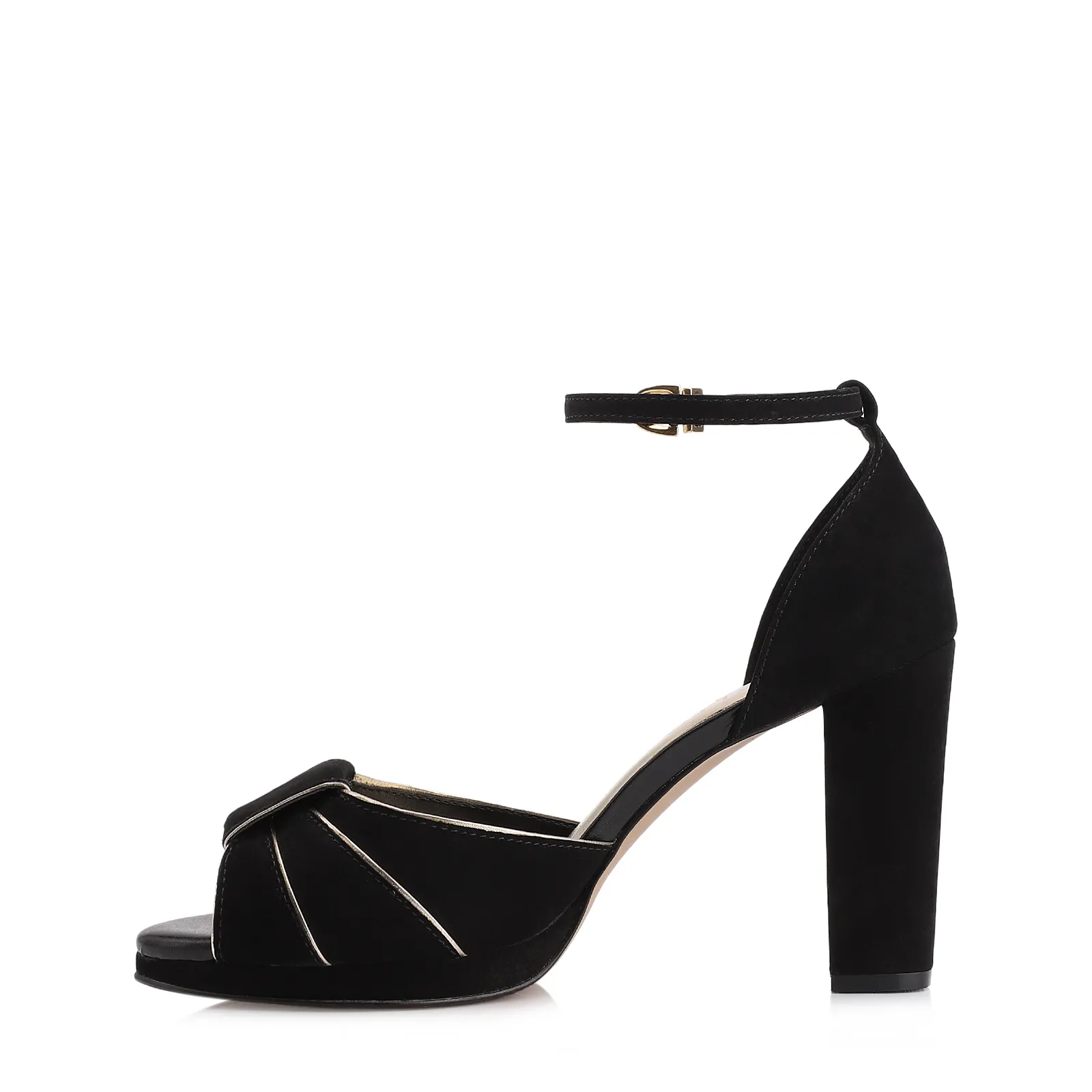 Sandália Couro Nobuck Preto