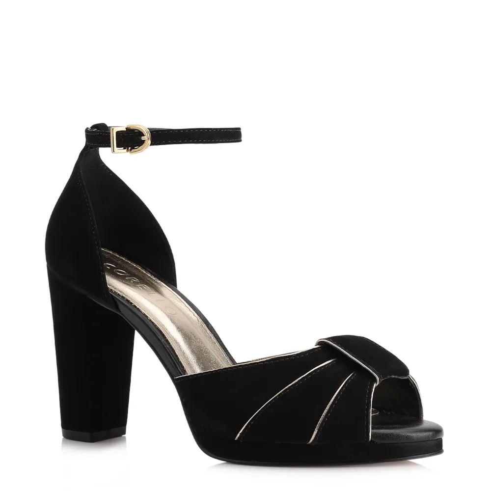 Sandália Couro Nobuck Preto