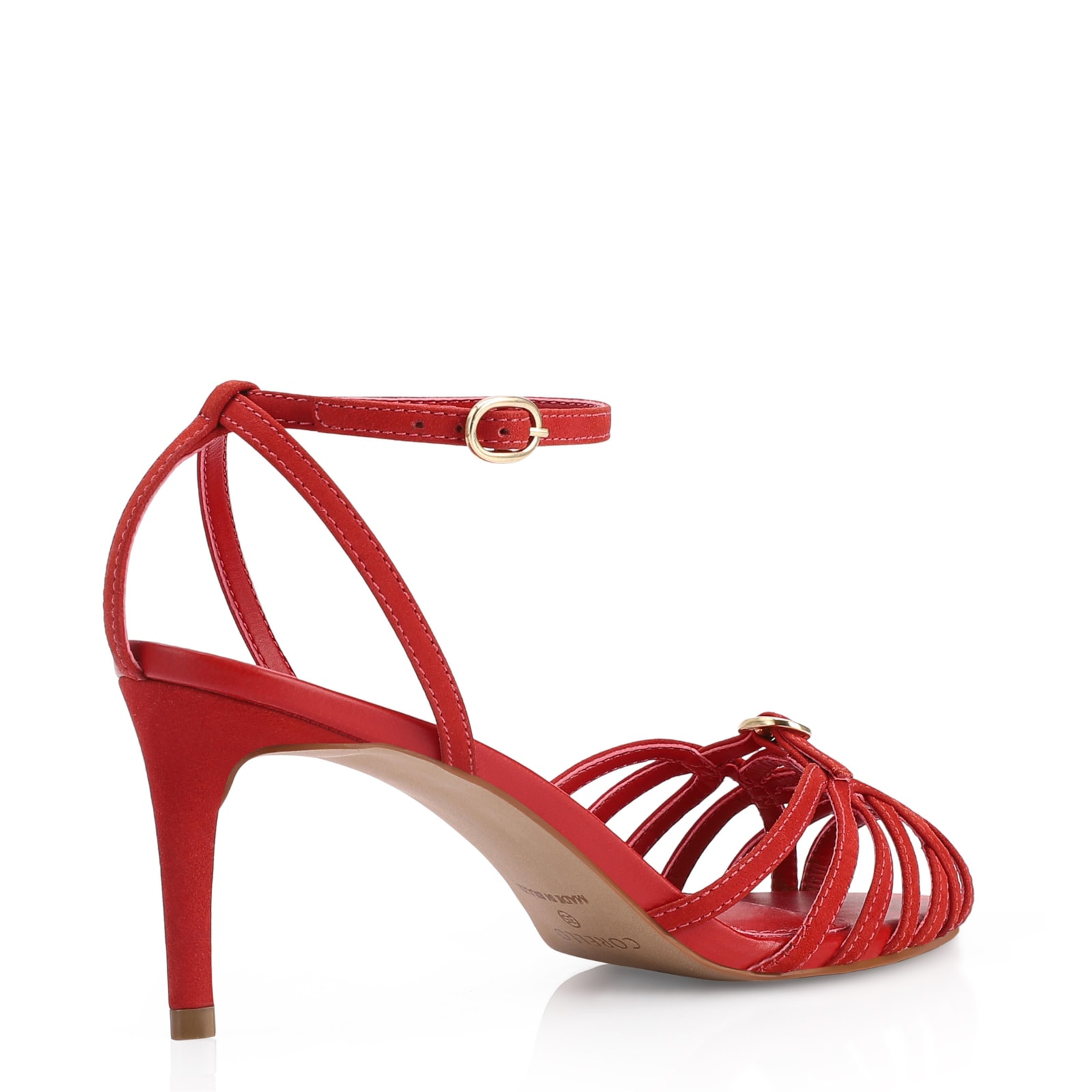 Sandália Couro Nobuck Vermelho