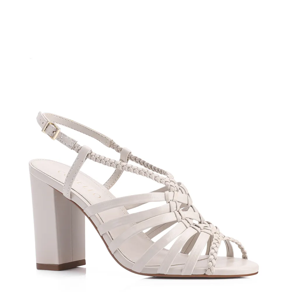 Sandália Couro Off White