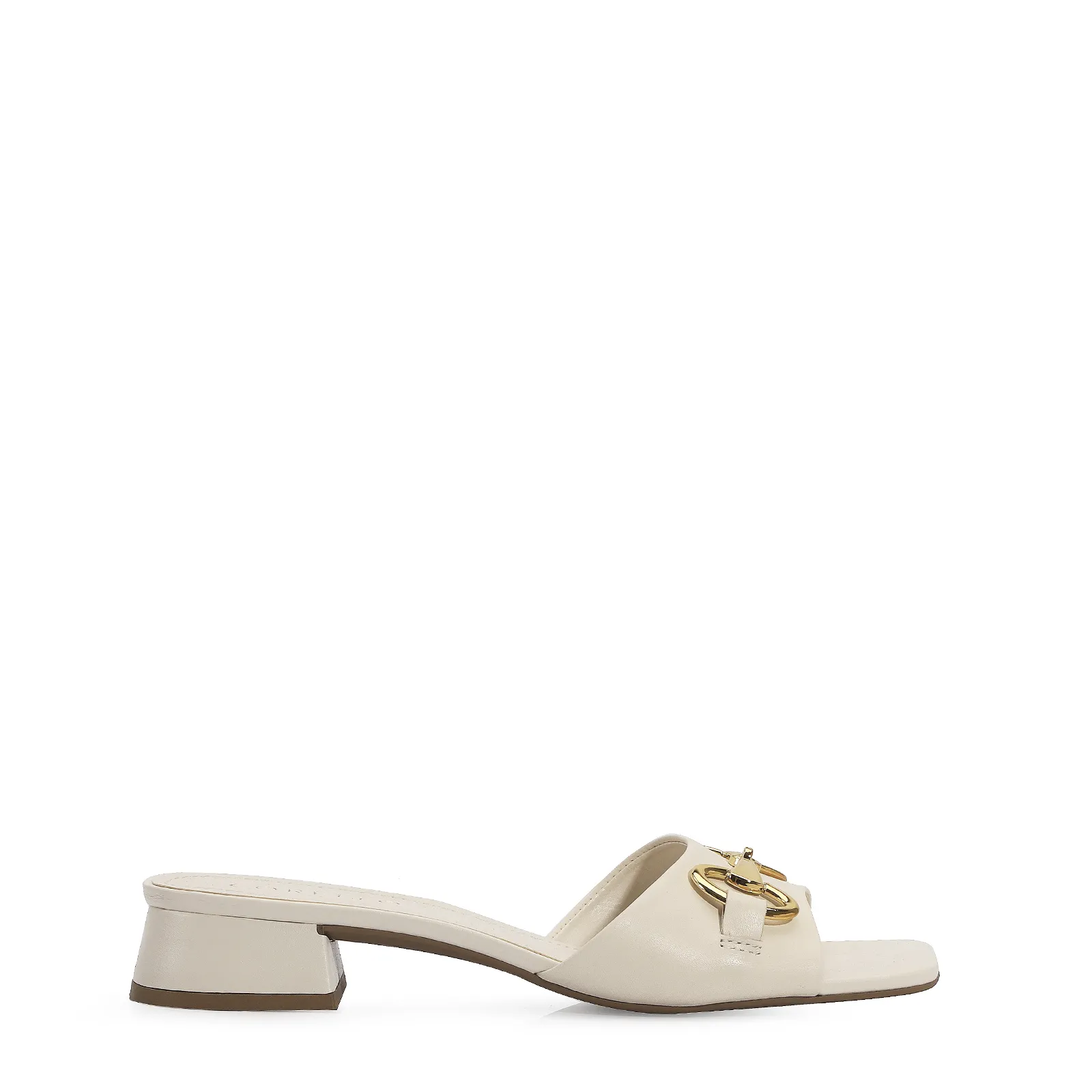 Sandália Couro Off White