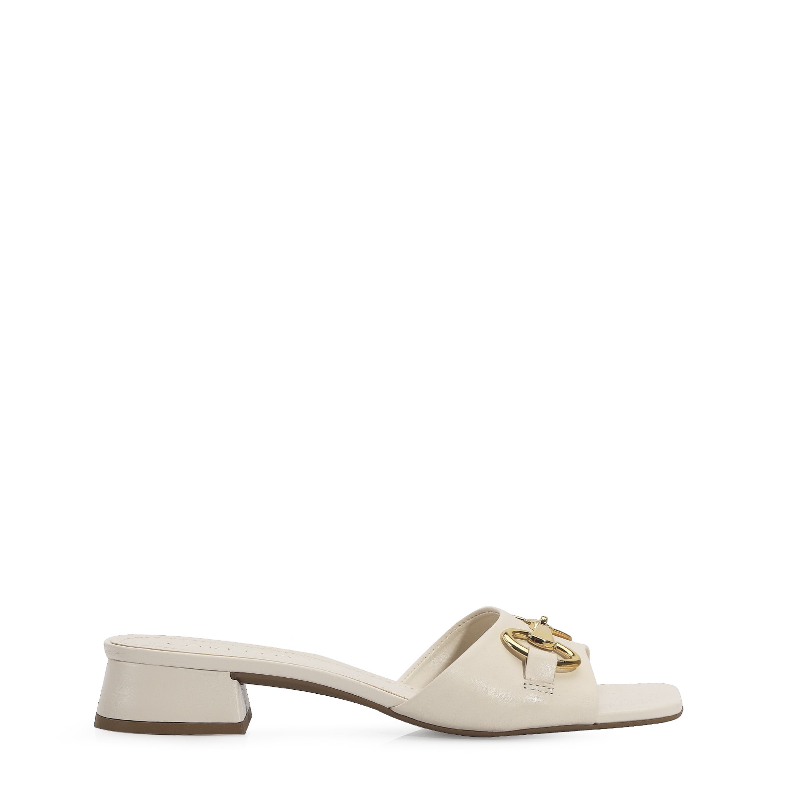 Sandália Couro Off White
