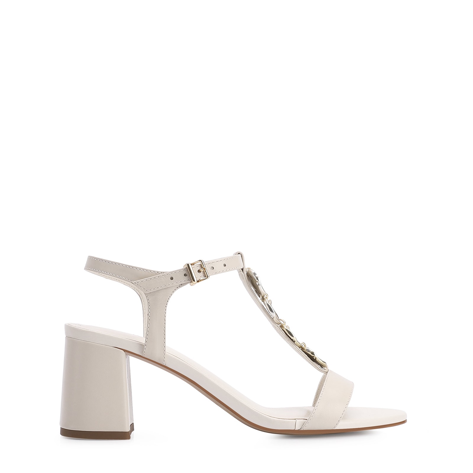 Sandália Couro Off White
