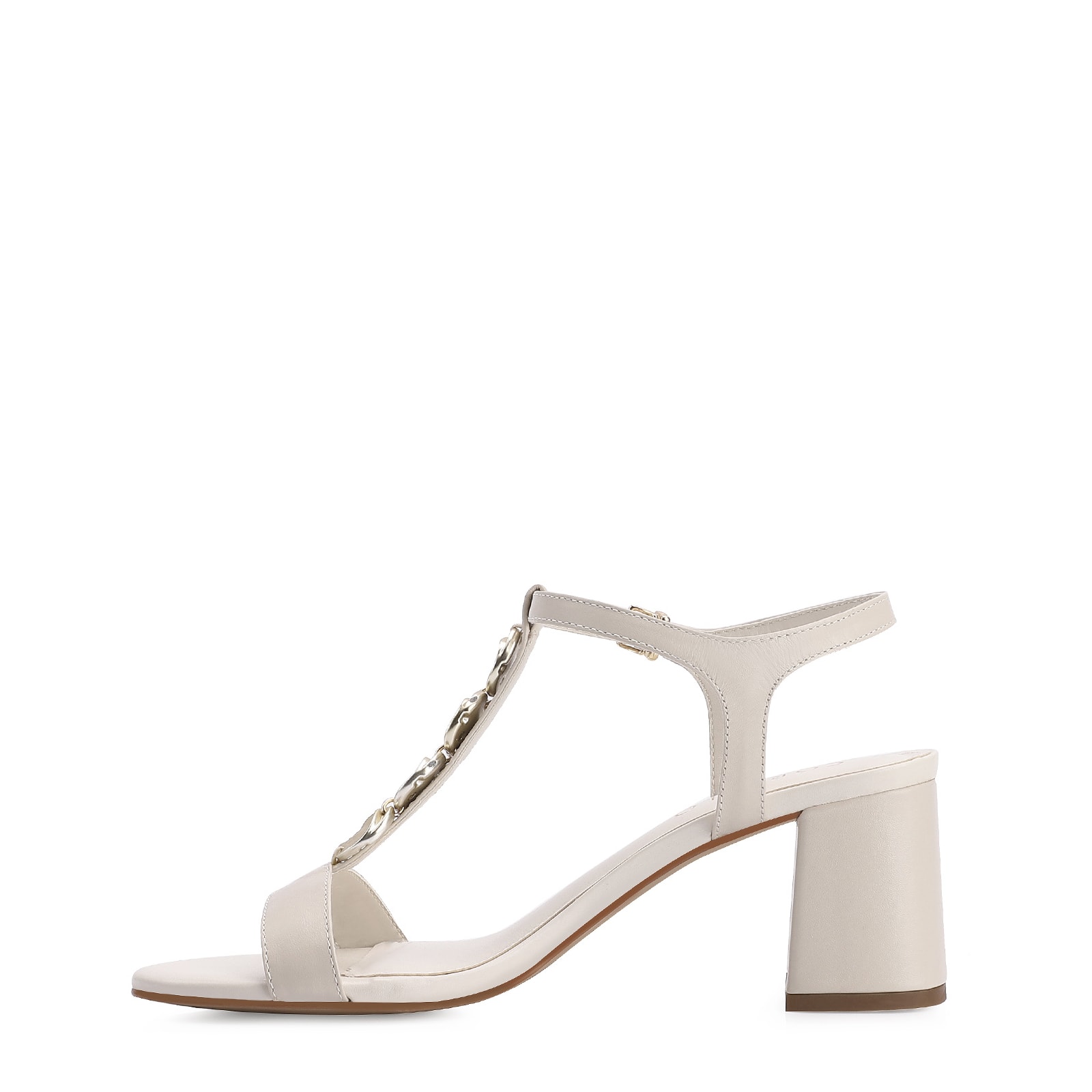 Sandália Couro Off White