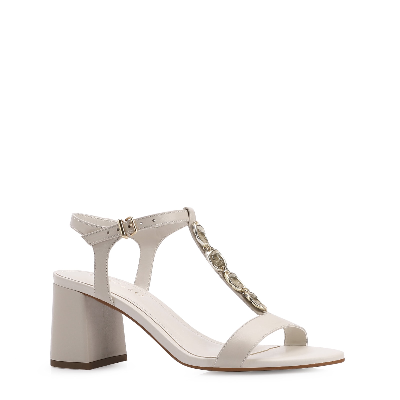 Sandália Couro Off White