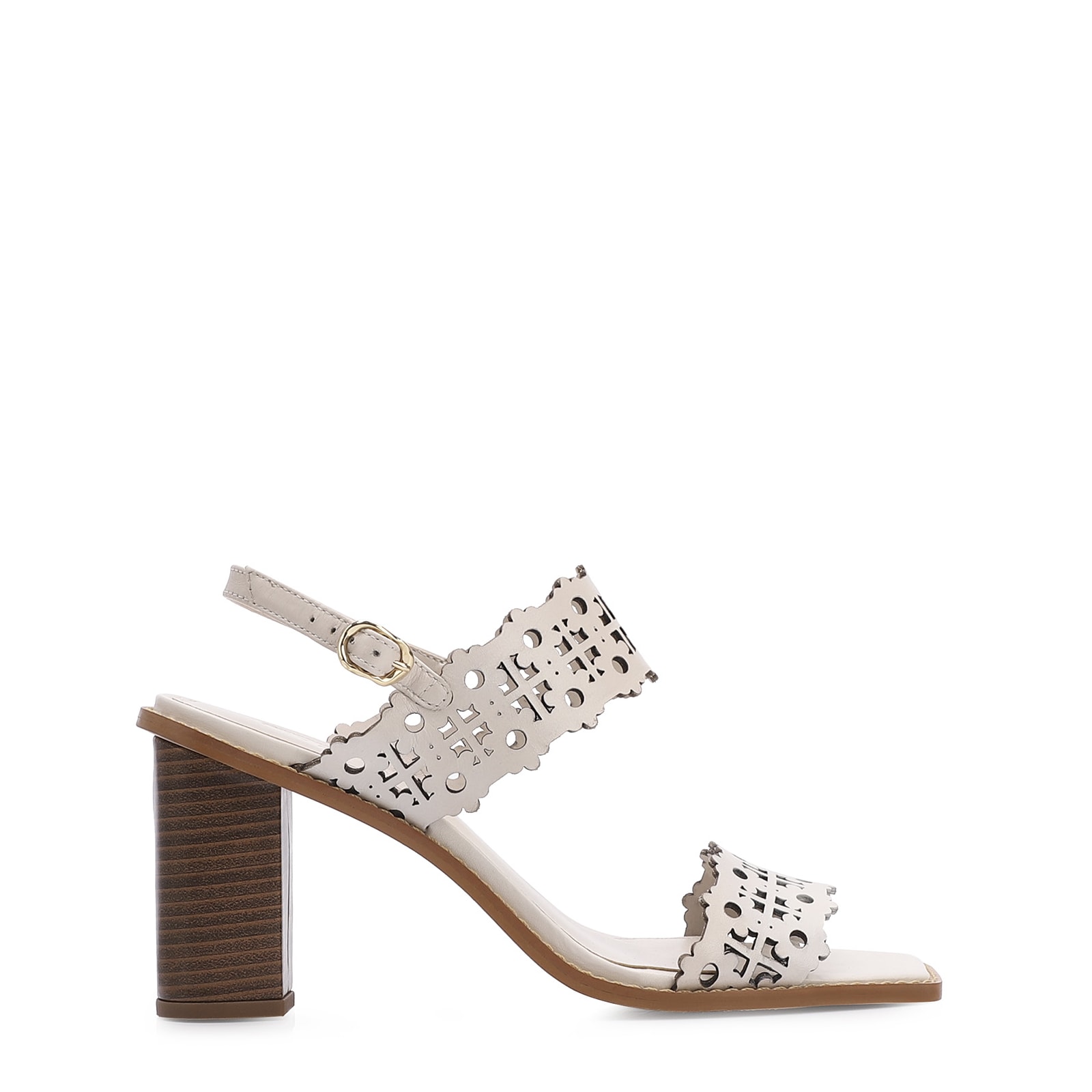 Sandália Couro Off White