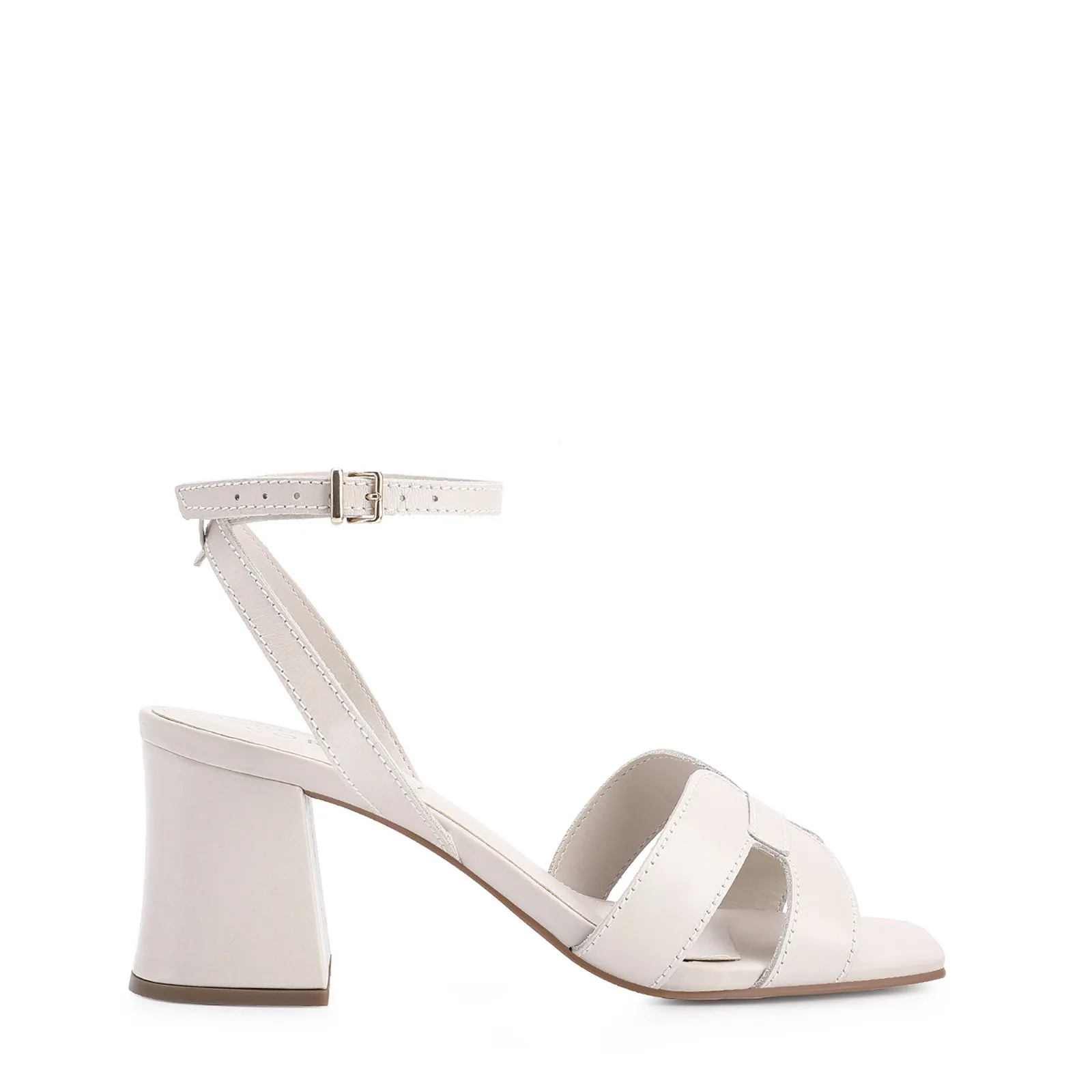 Sandália Couro Off White