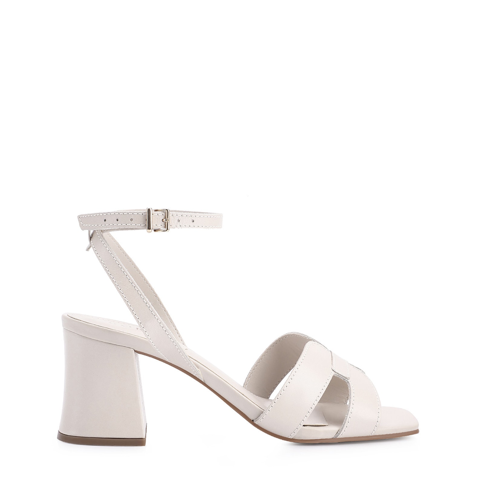 Sandália Couro Off White