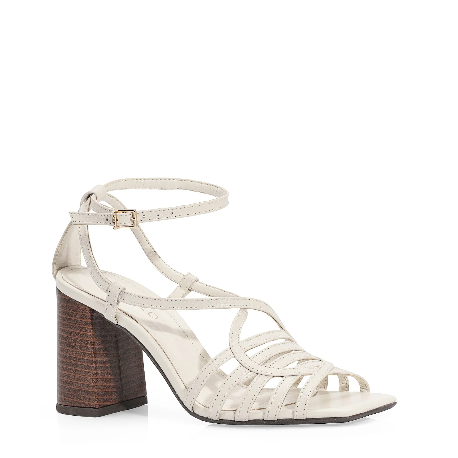 Sandália Couro Off White