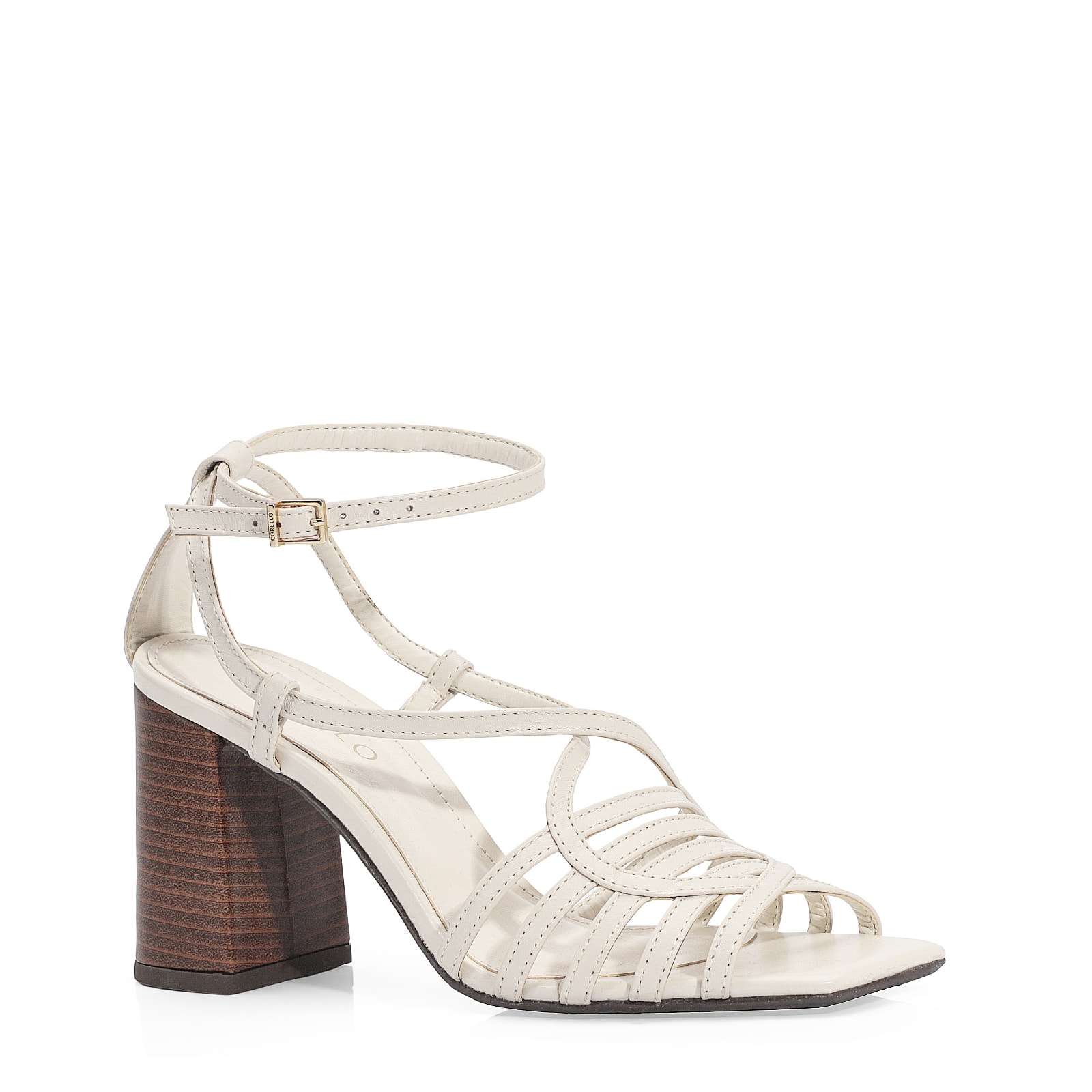 Sandália Couro Off White