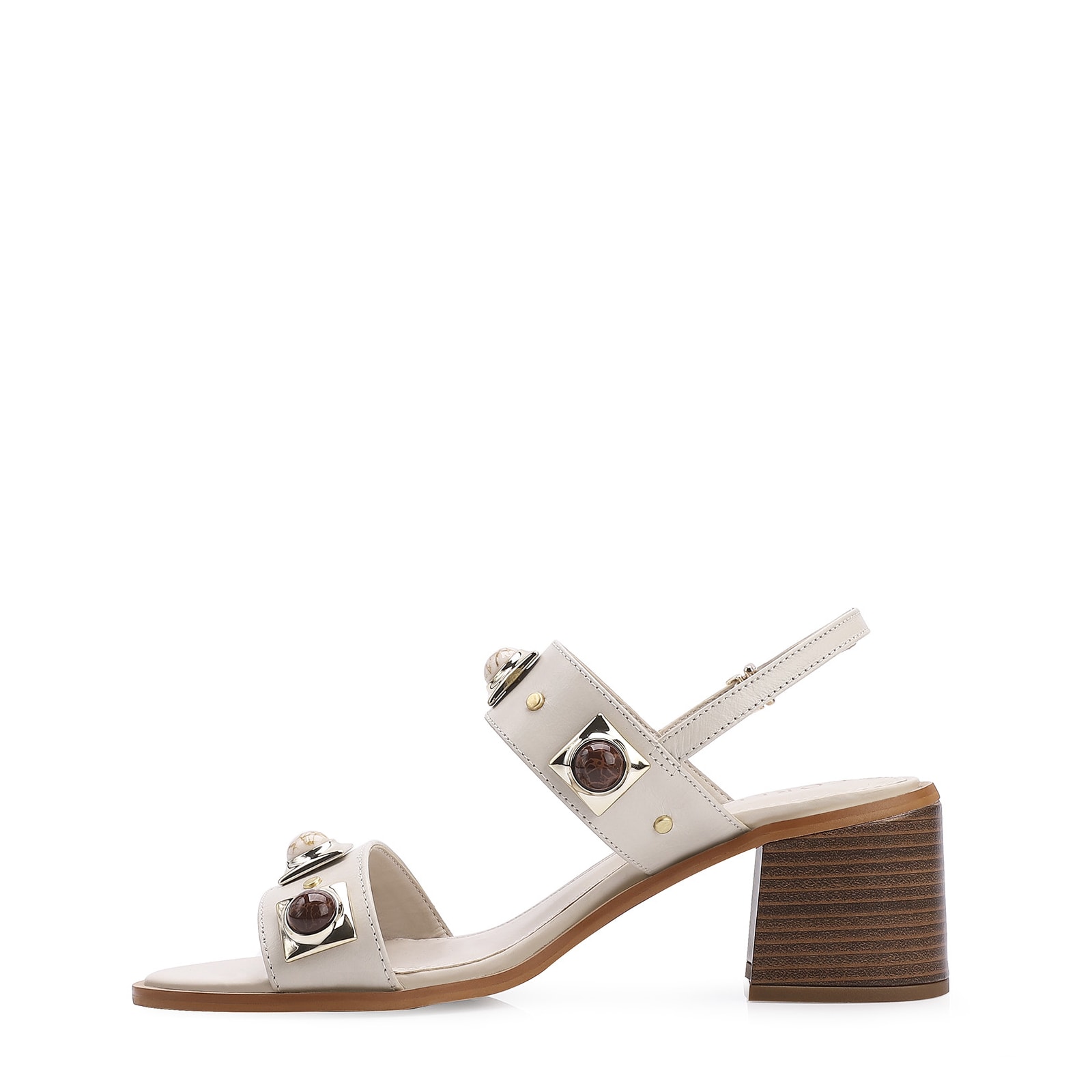 Sandália Couro Off White