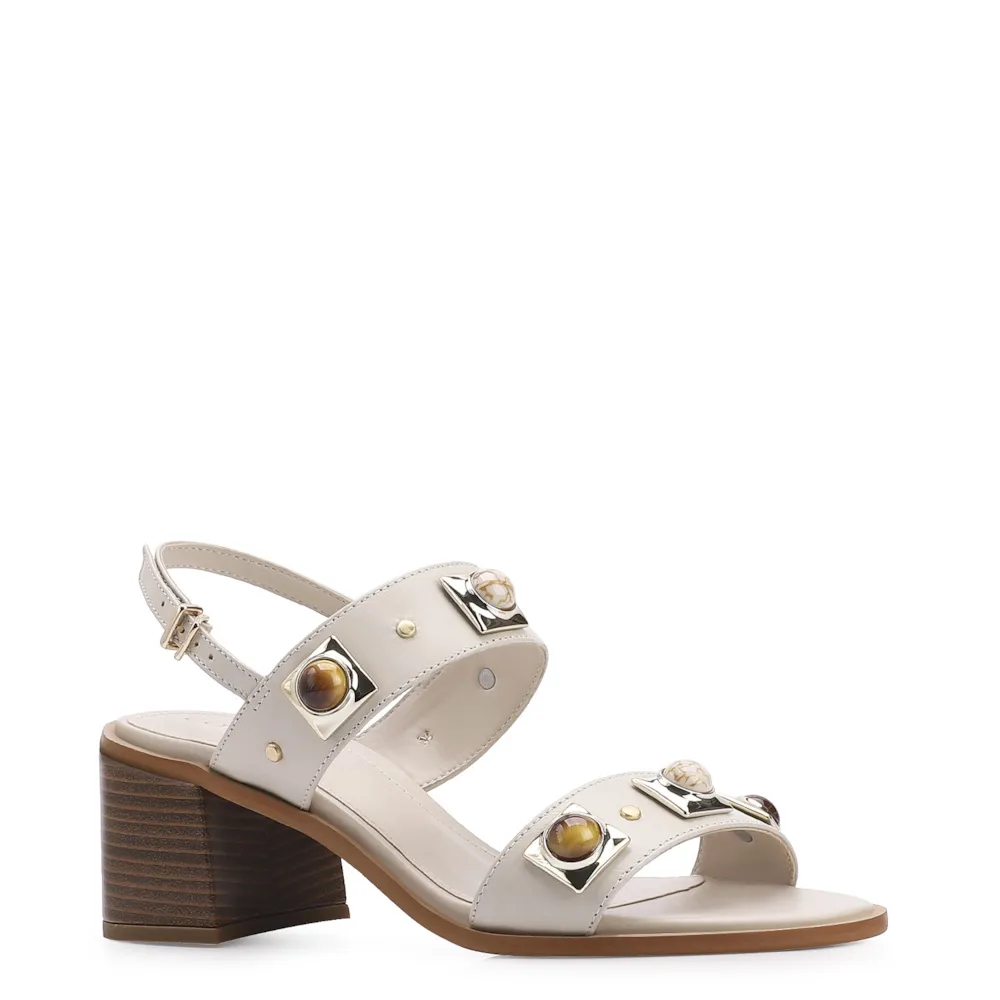 Sandália Couro Off White