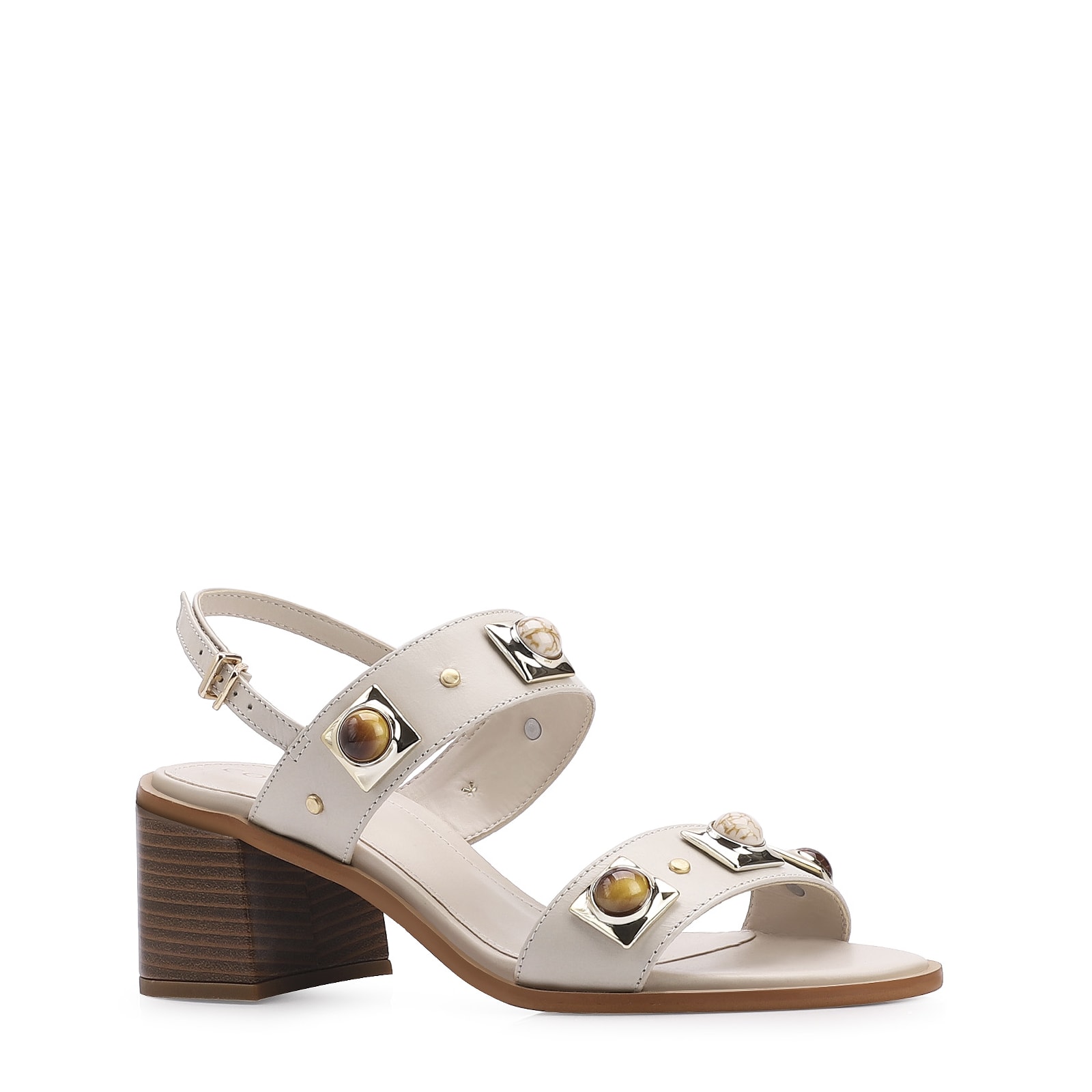 Sandália Couro Off White