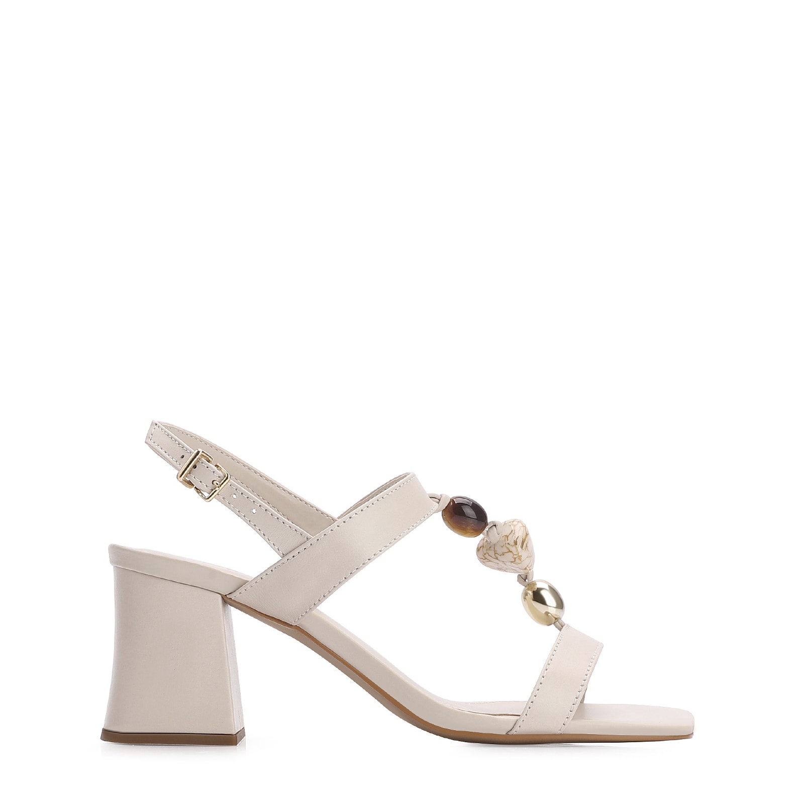 Sandália Couro Off White