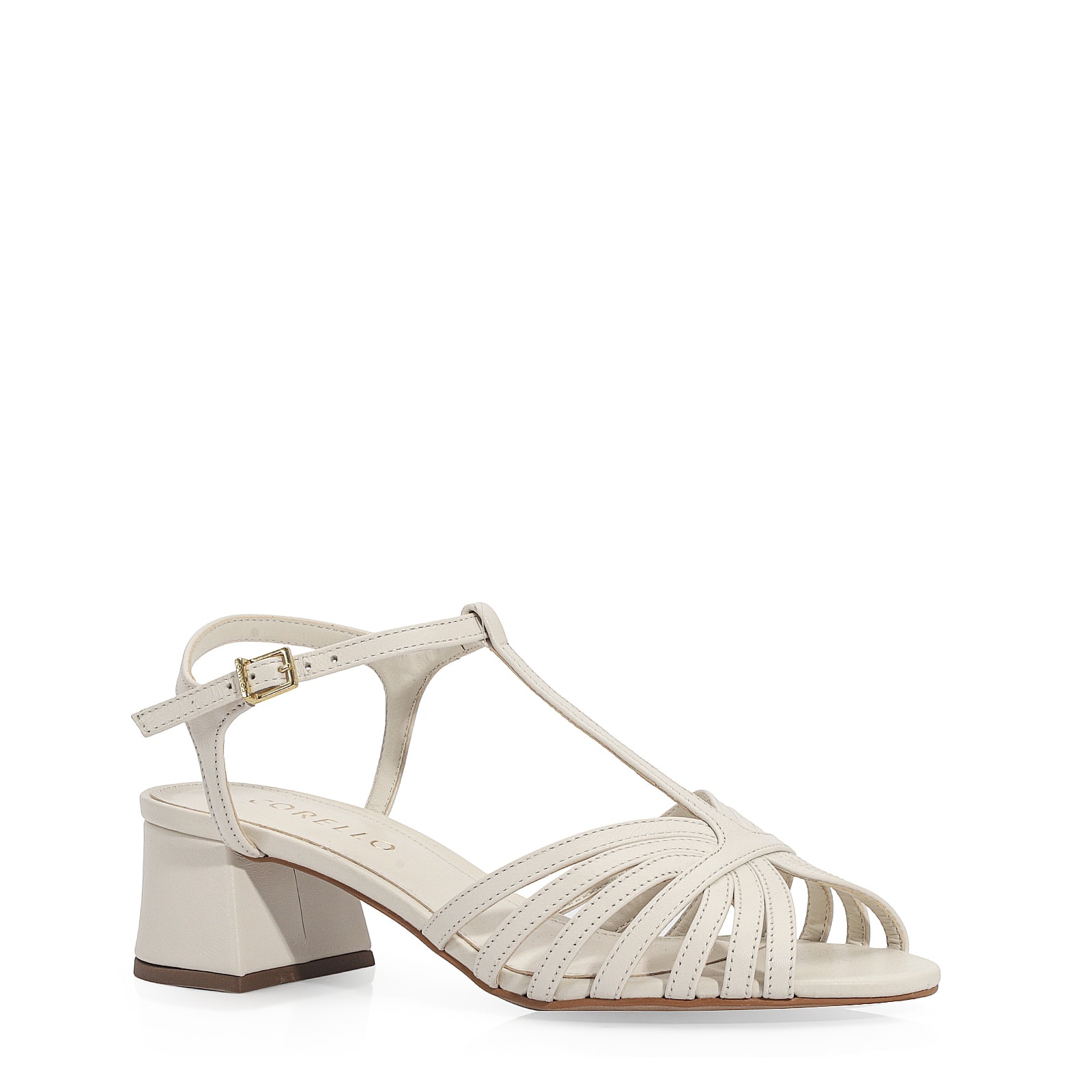 Sandália Couro Off White