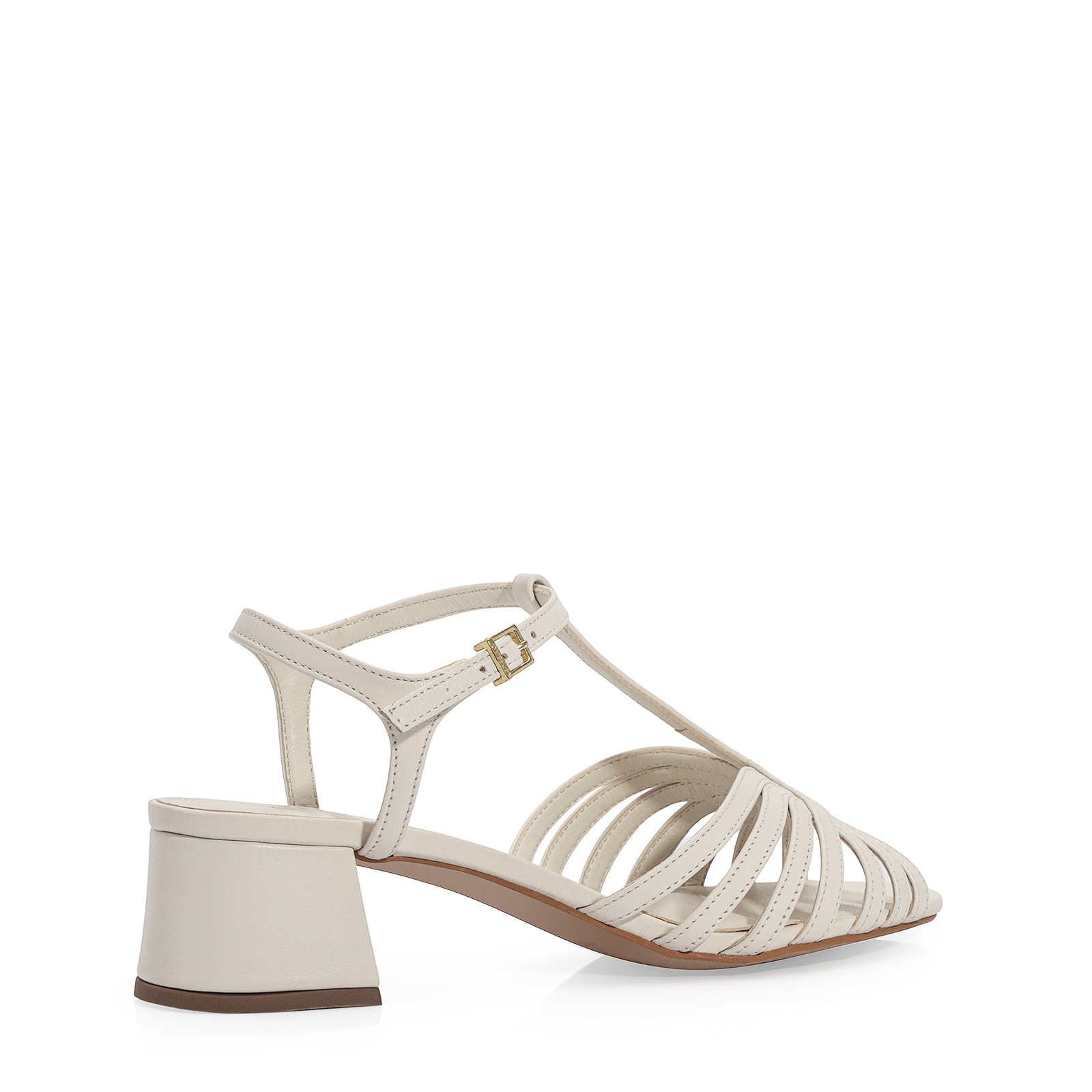 Sandália Couro Off White