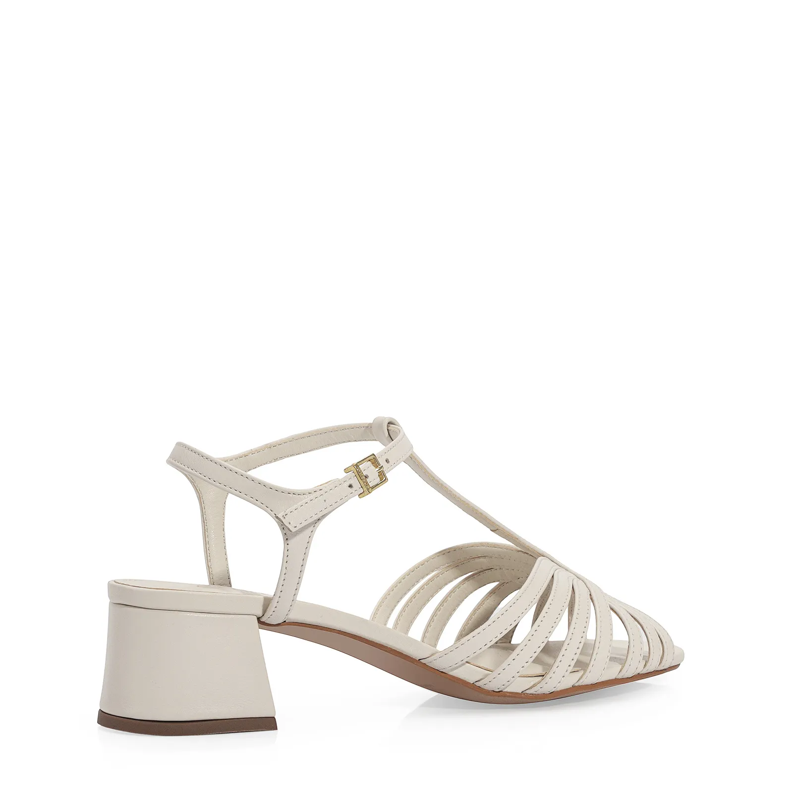 Sandália Couro Off White