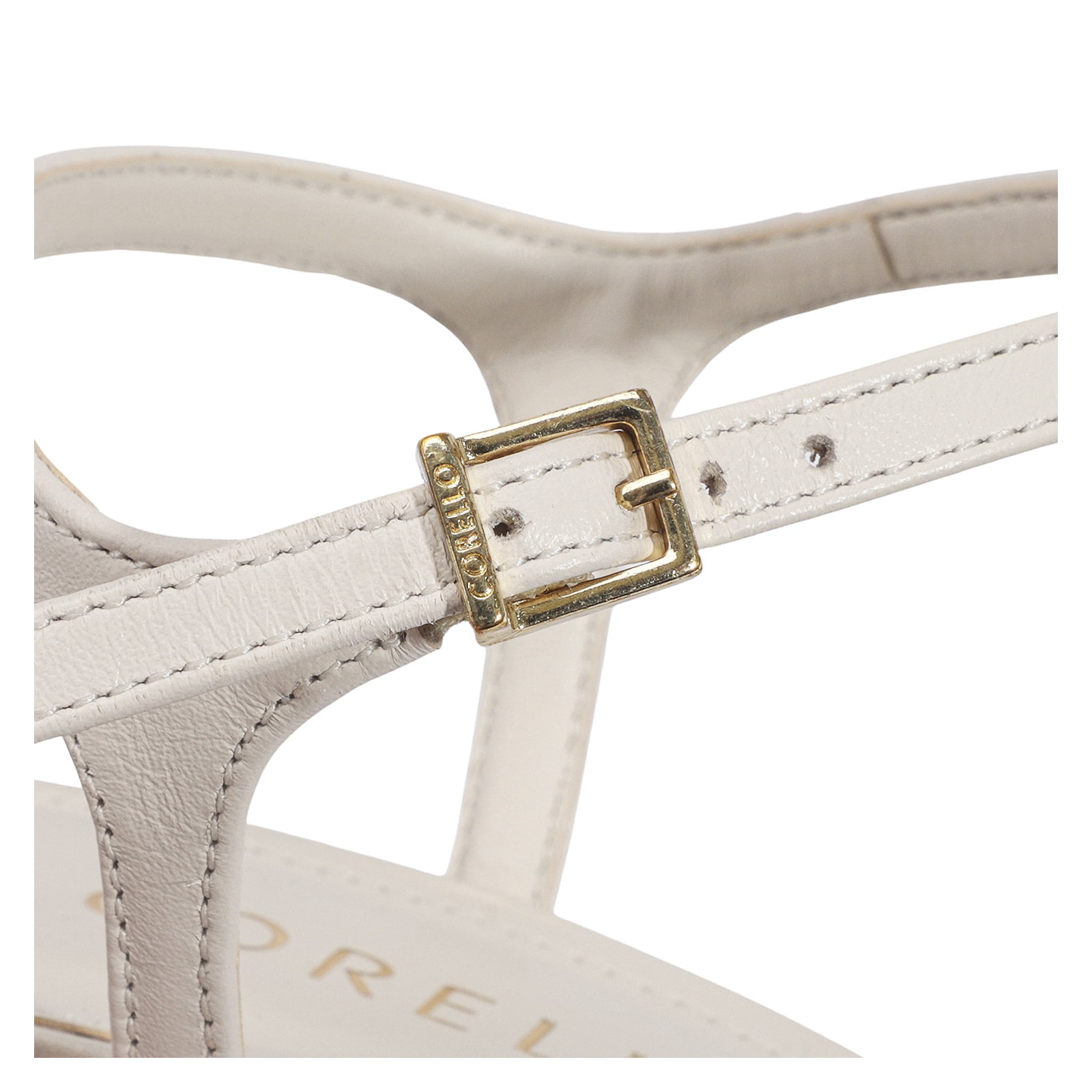 Sandália Couro Off White