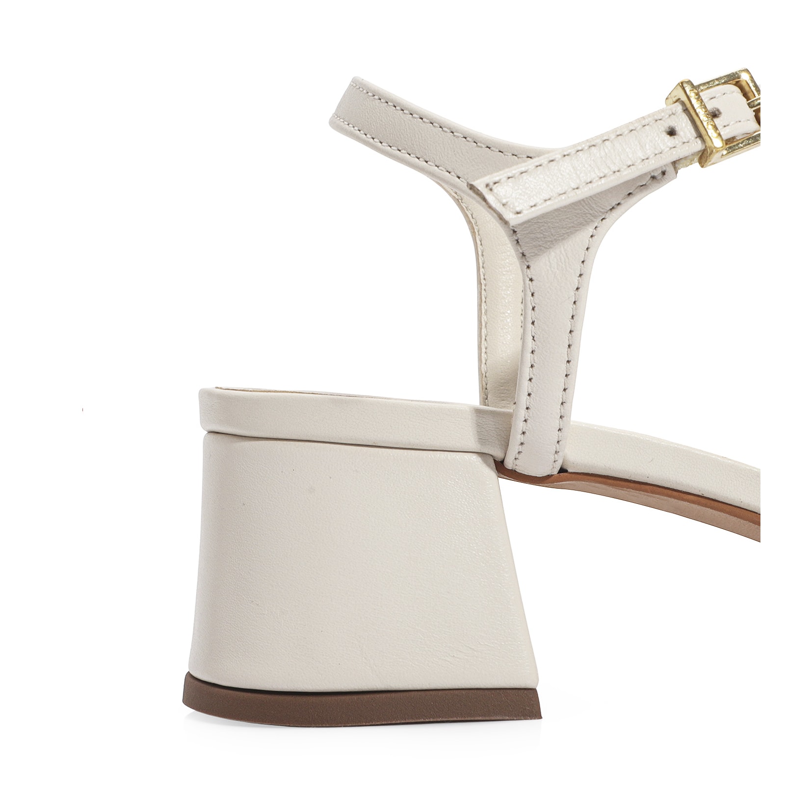 Sandália Couro Off White