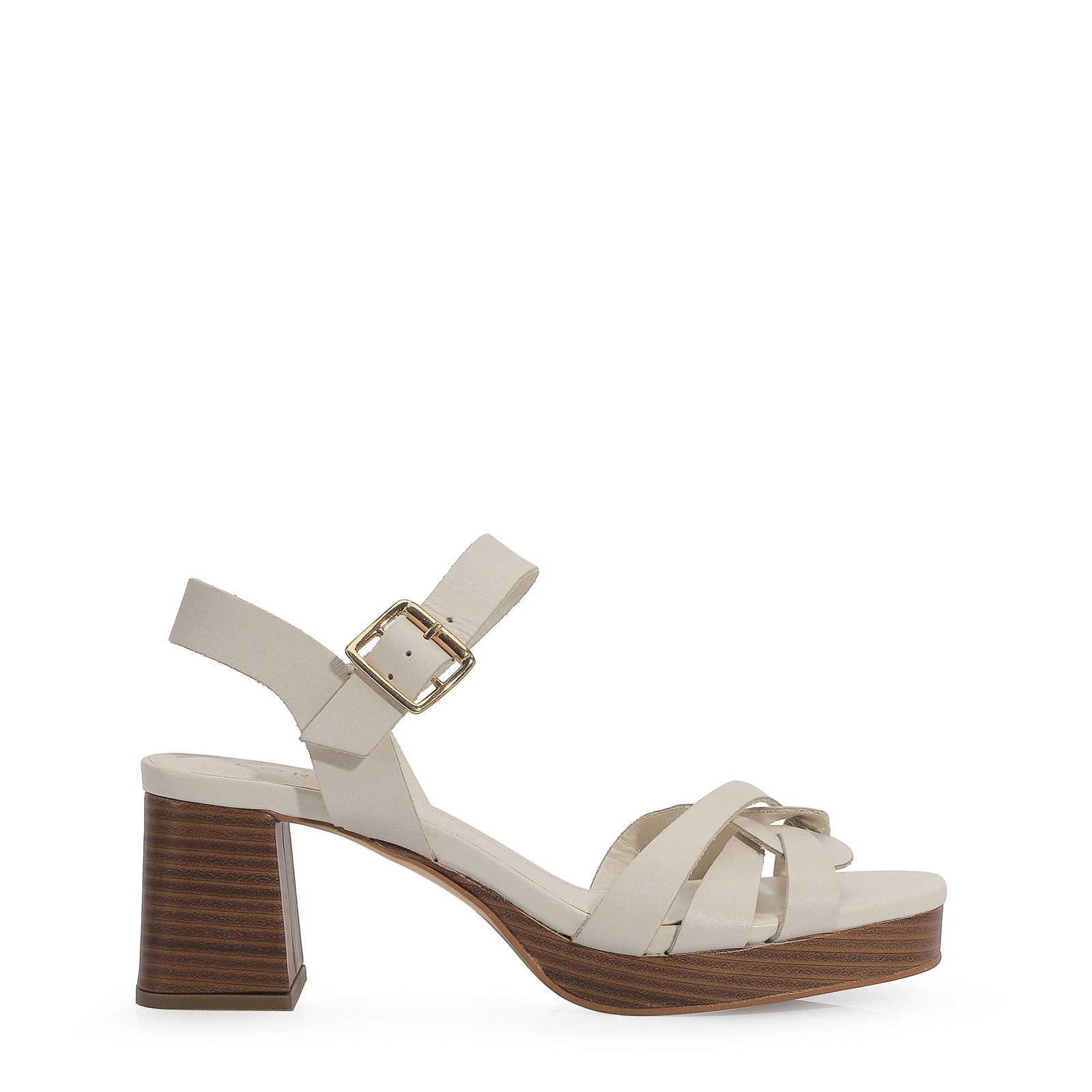 Sandália Couro Off White