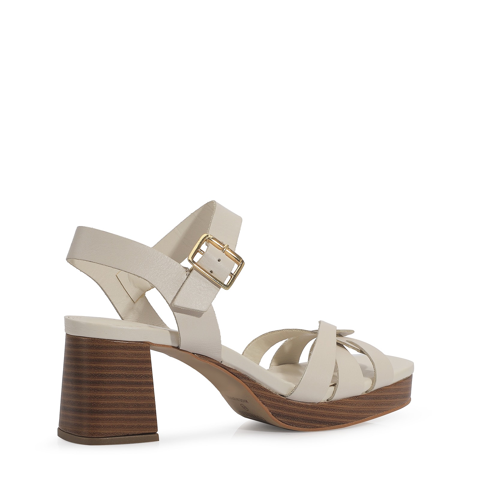 Sandália Couro Off White