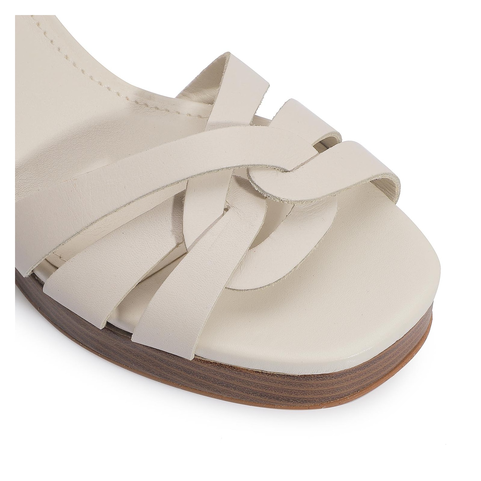 Sandália Couro Off White