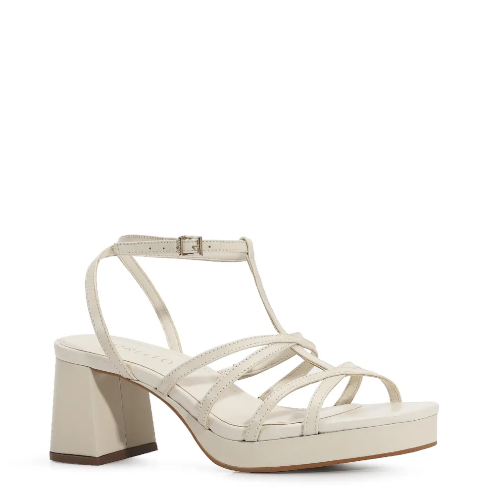 Sandália Couro Off White
