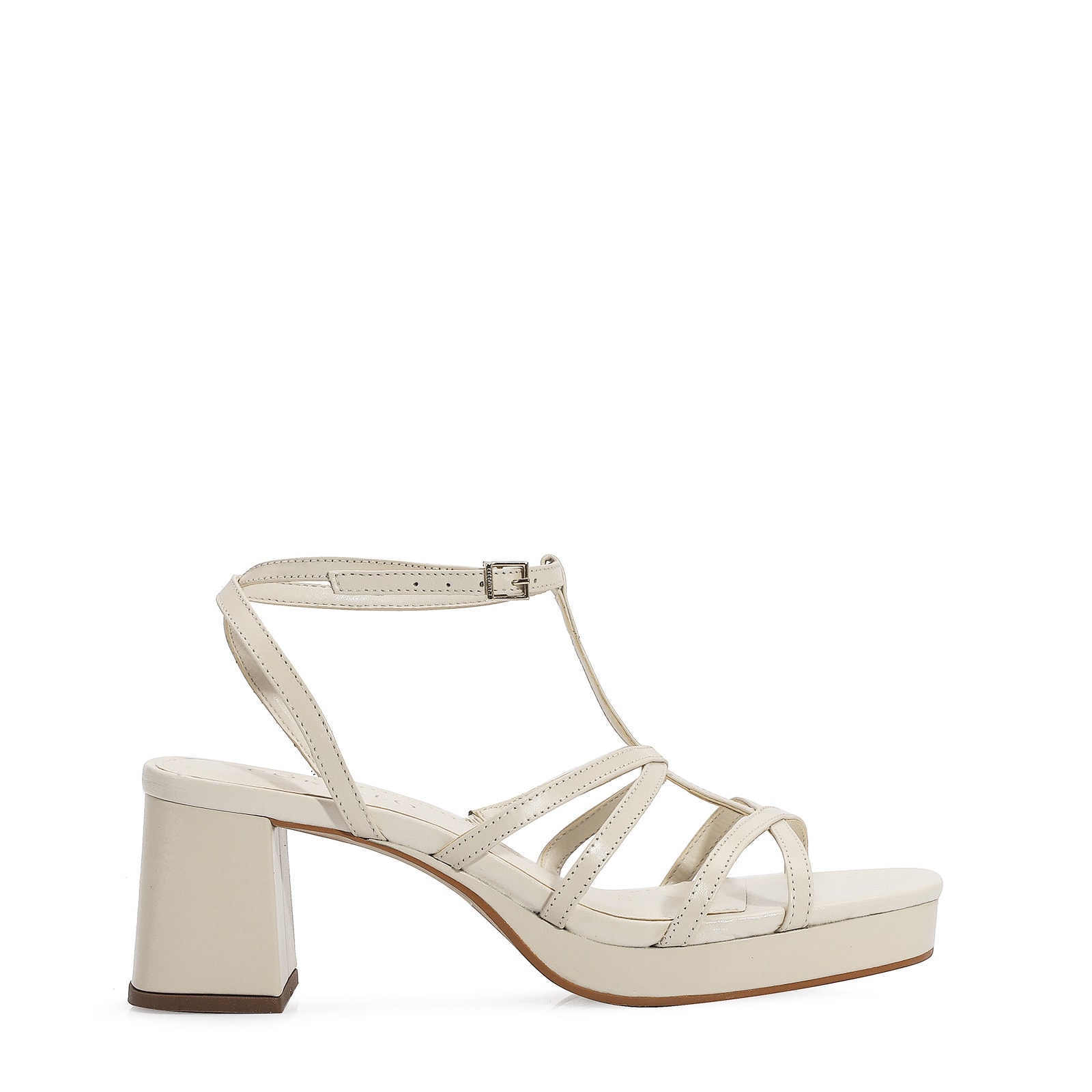 Sandália Couro Off White