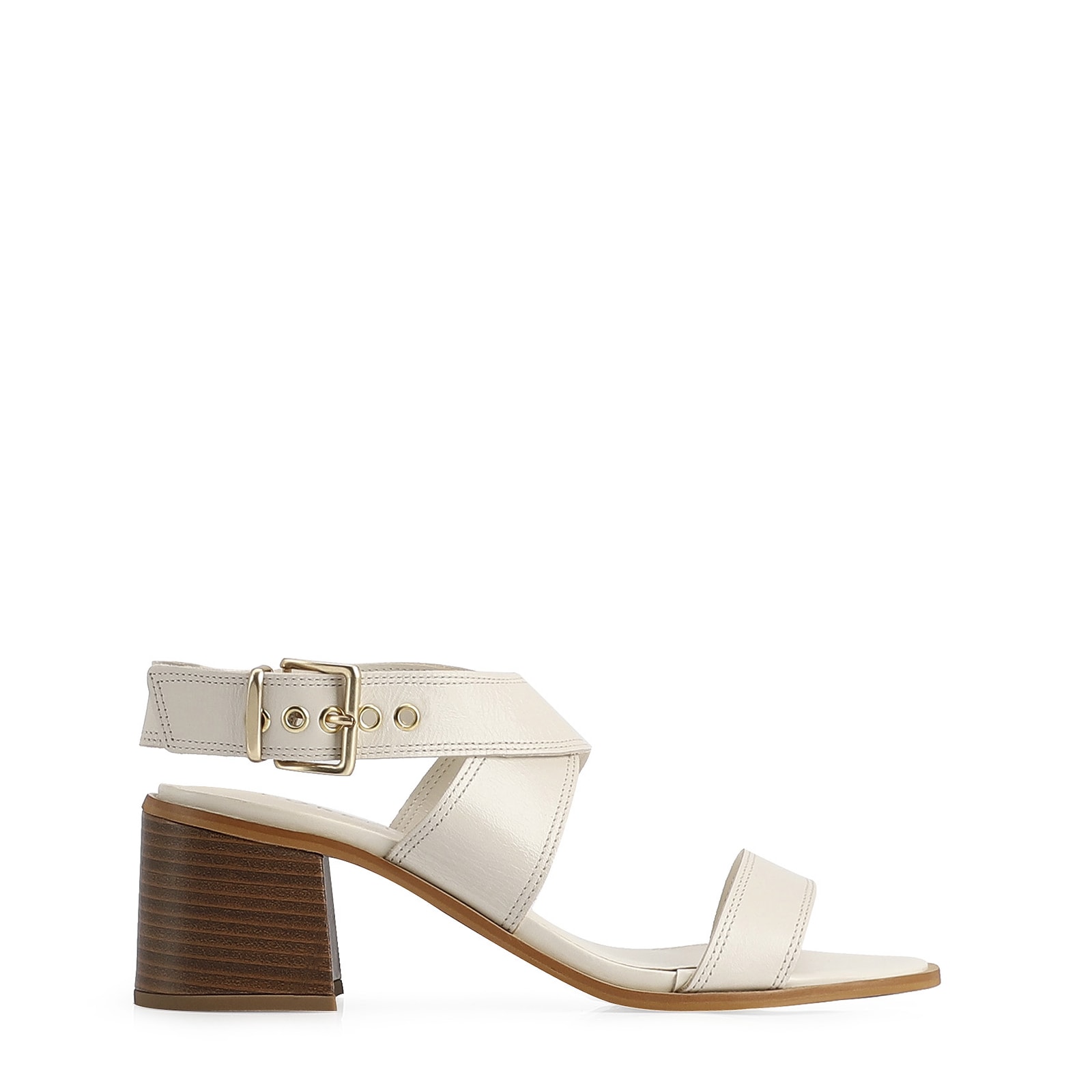 Sandália Couro Off White
